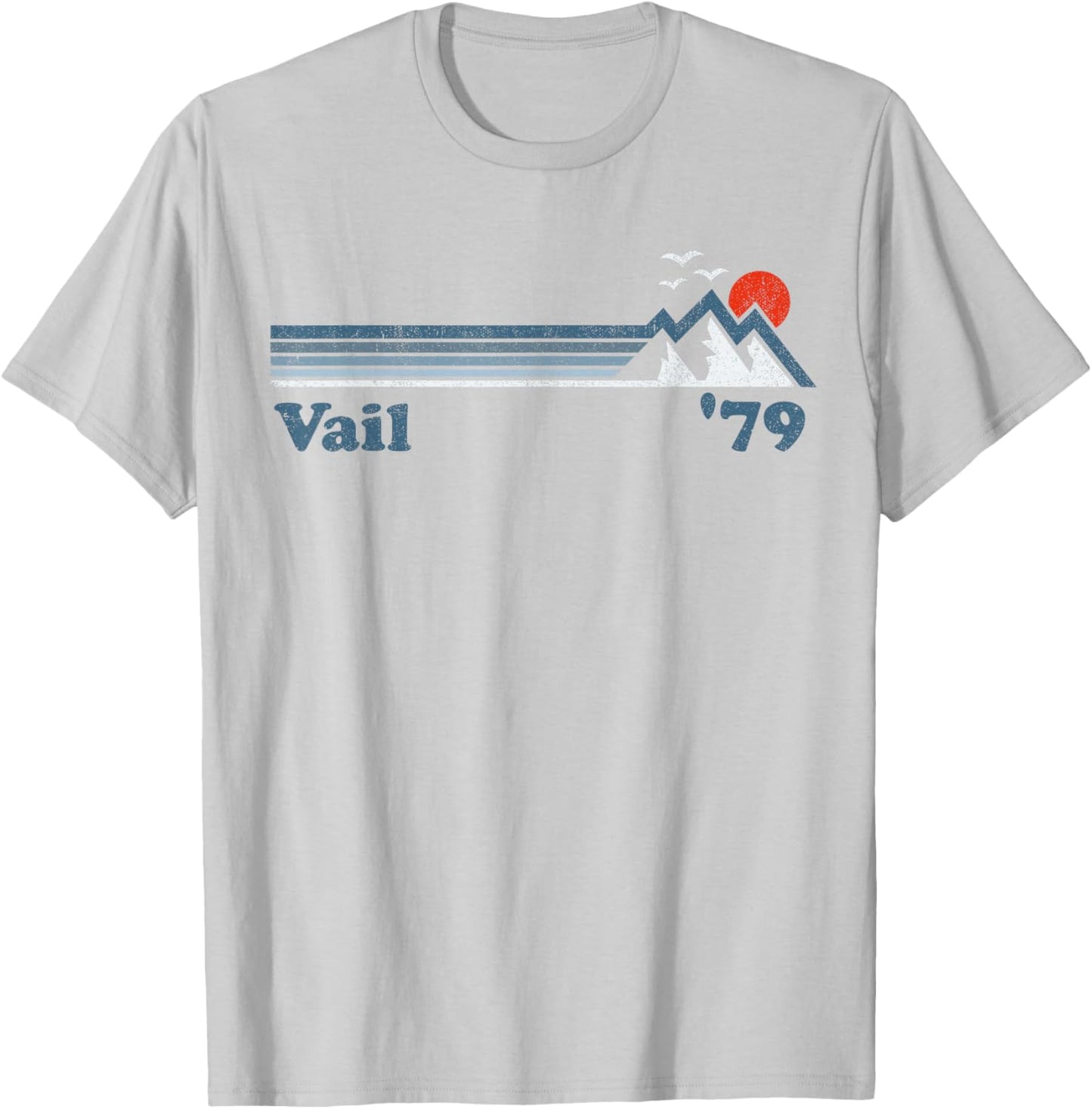 Retro Vail Ski Resort Colorado Snowboard Mountain Gift T-Shirt - T-Shirt | Ash