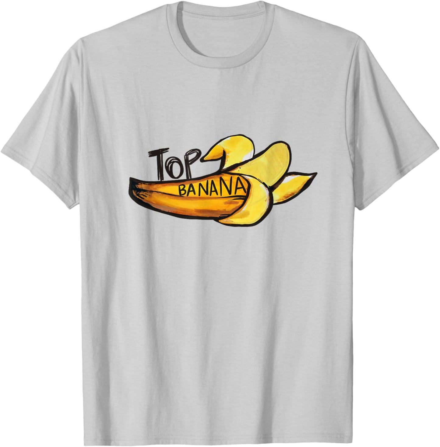 Top Banana Art funny banana watercolor T-Shirt - T-Shirt | Ash