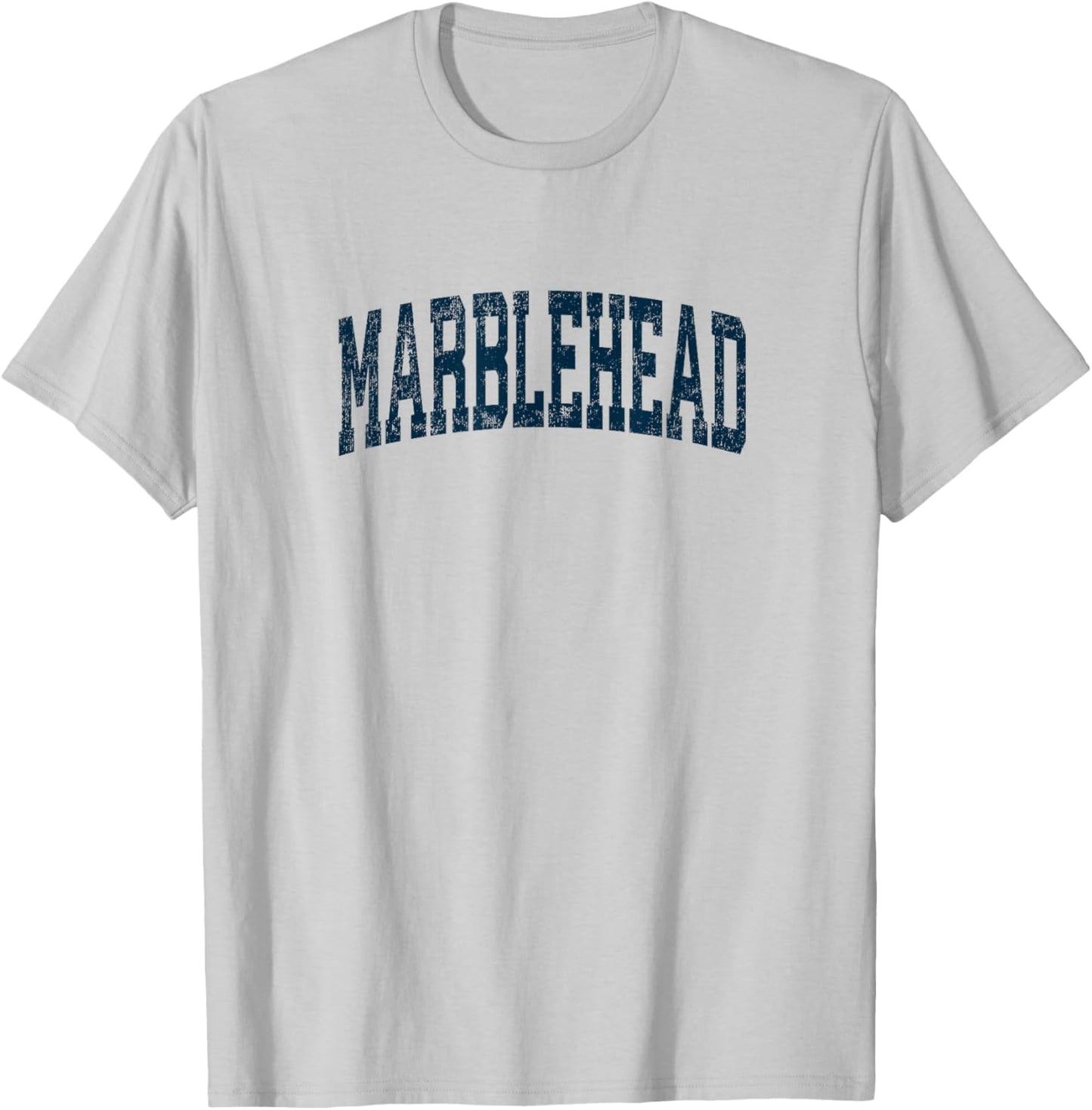 Marblehead Massachusetts MA Vintage Athletic Sports Navy Des T-Shirt - T-Shirt | Ash