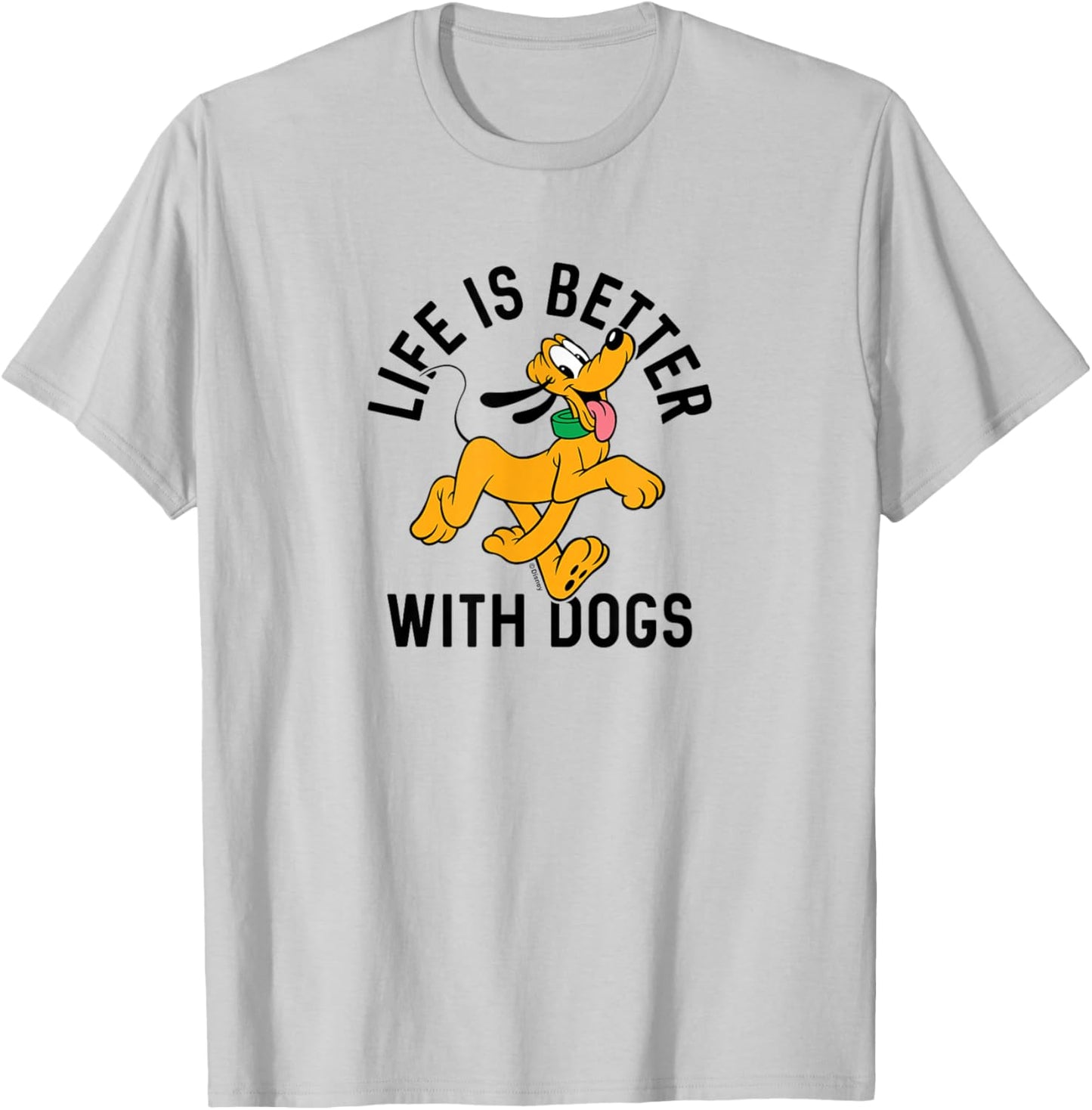 Pluto Life is Better with Dogs Small T-Shirt - T-Shirt | Ash