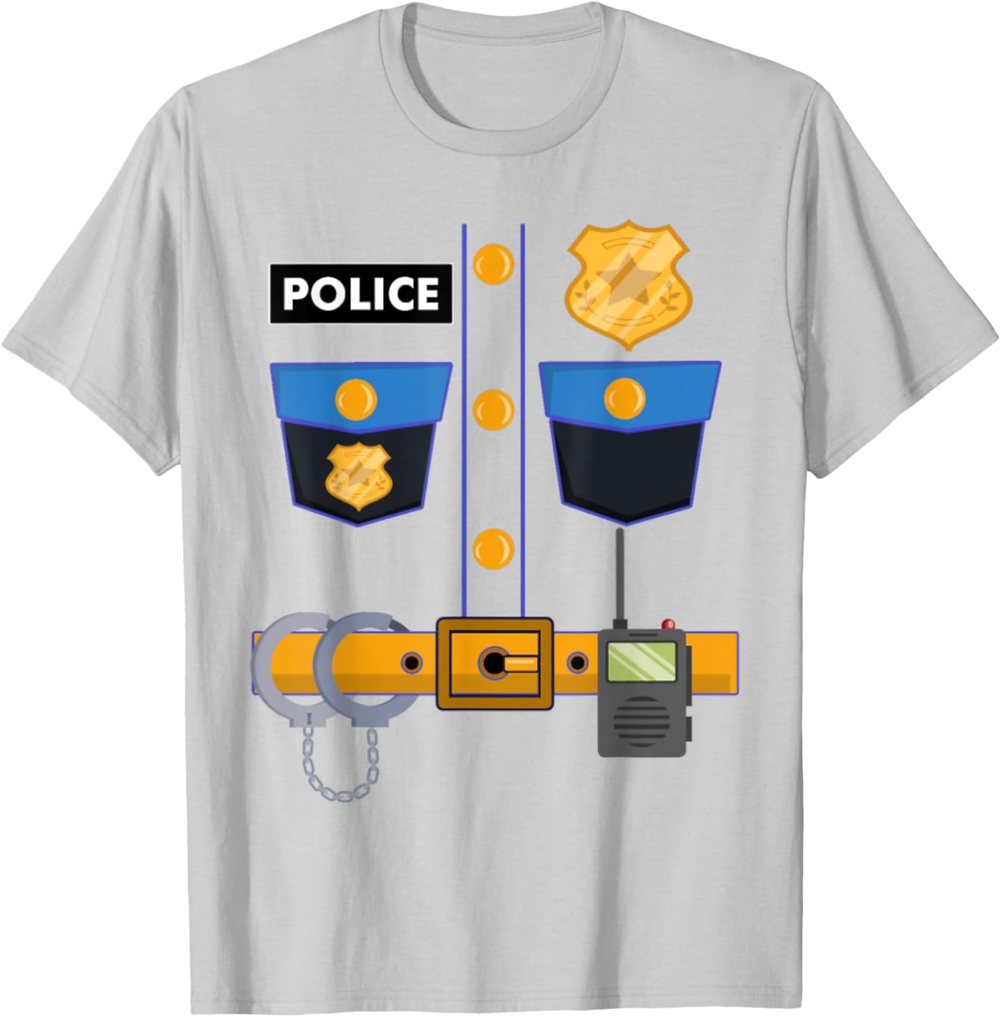 I'm A Police Officer Uniform Funny Halloween Costume Outfit T-Shirt - T-Shirt | Ash