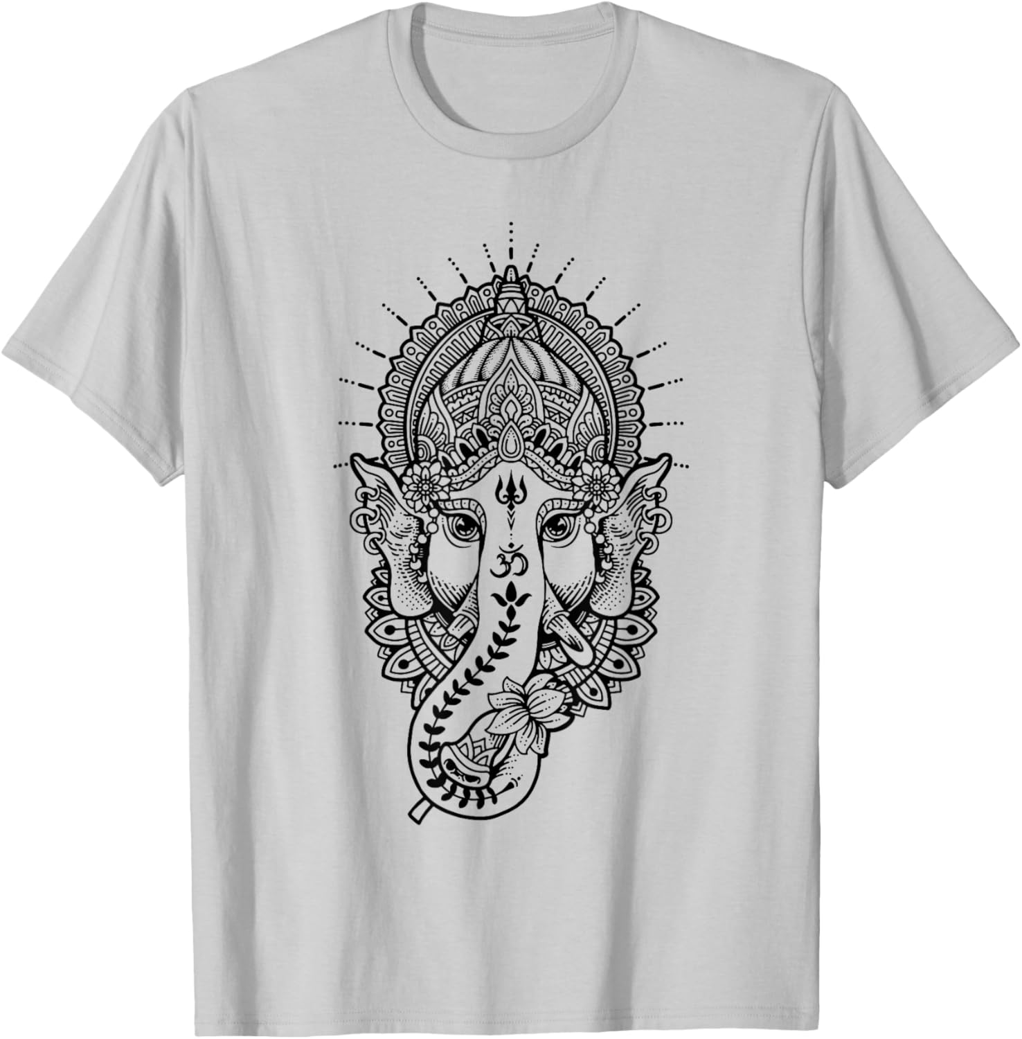 Ganesh Symbol Yoga Hindu Men Women Meditation T-Shirt - T-Shirt | Ash