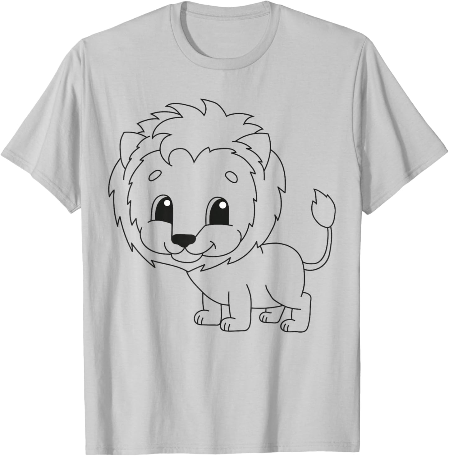 Cute lion to paint and color in for children T-Shirt - T-Shirt | Ash