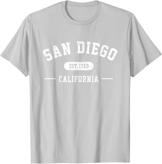 San Diego California Est 1769 Vintage Retro Athletic Style T-Shirt - T-Shirt | Ash