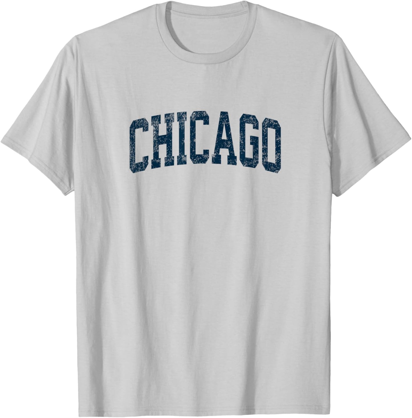 Chicago Illinois IL Vintage Athletic Sports Navy Design T-Shirt - T-Shirt | Ash
