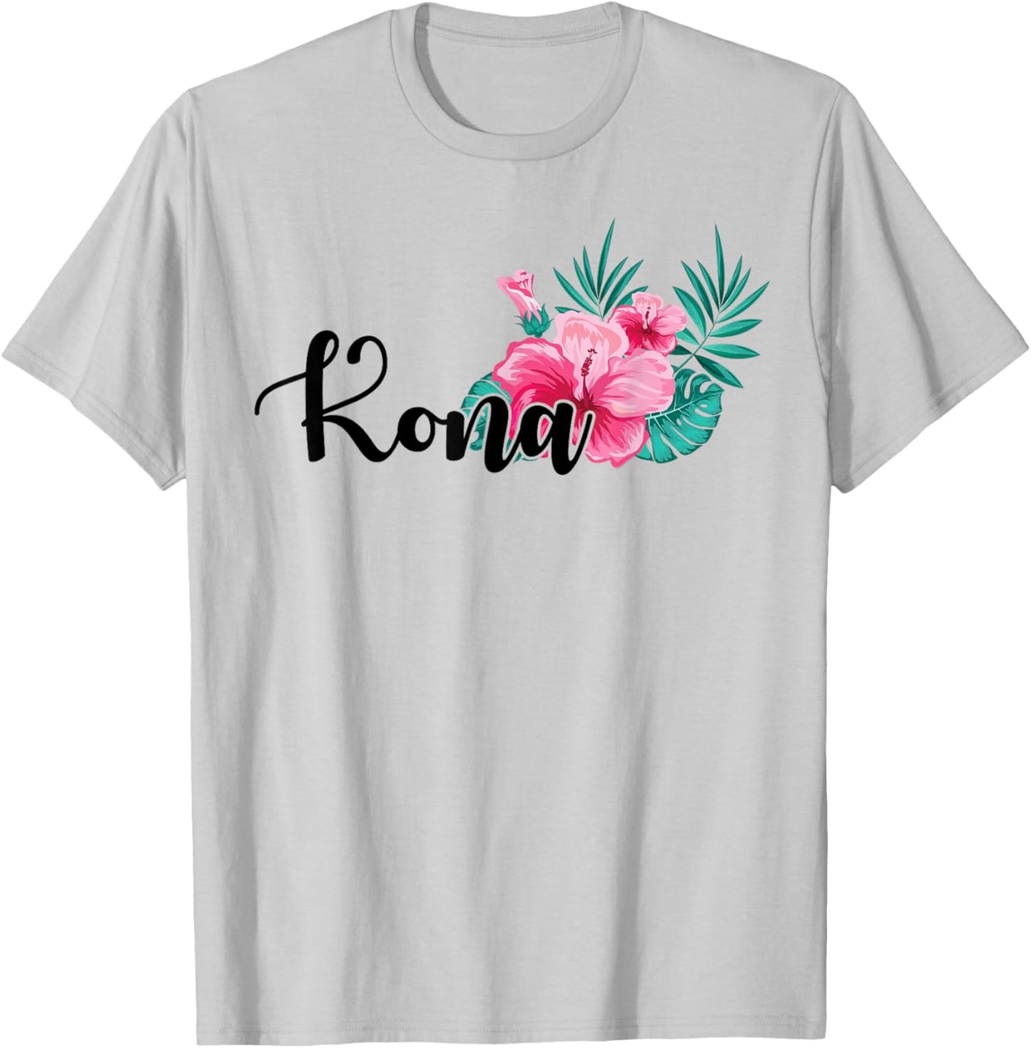 Kona Hawaiian T Shirt Women Girl Kids Hawaii Hibiscus Flower T-Shirt - T-Shirt | Ash