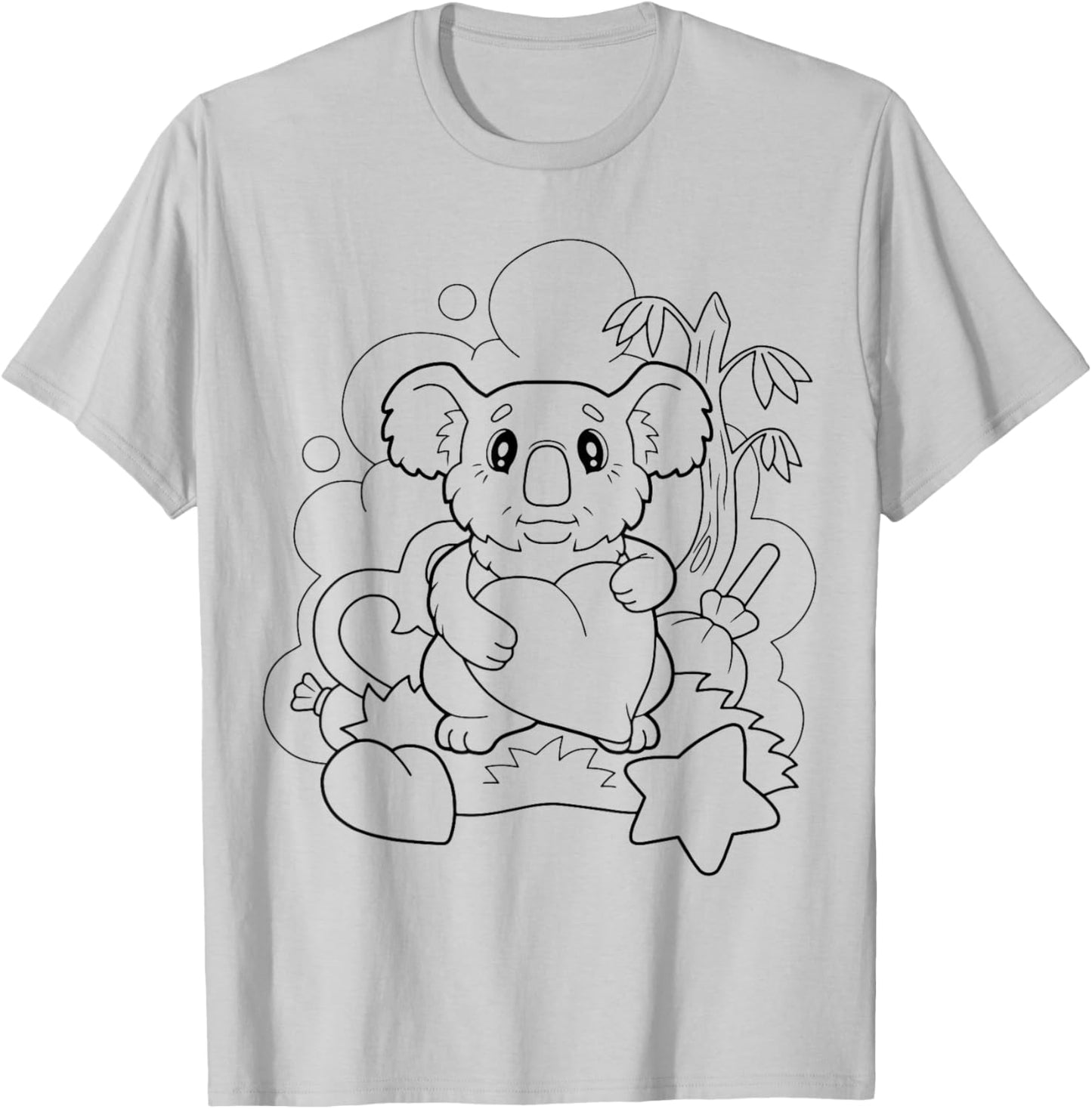 Cute koala bear to paint and color in for children T-Shirt - T-Shirt | Ash