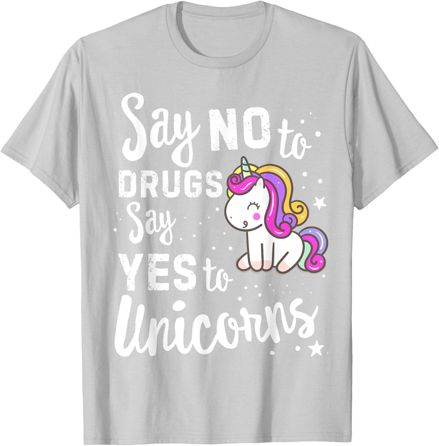 Red Ribbon Week Say No To Say Yes To Unicorns Unicorn T-Shirt - T-Shirt | Ash