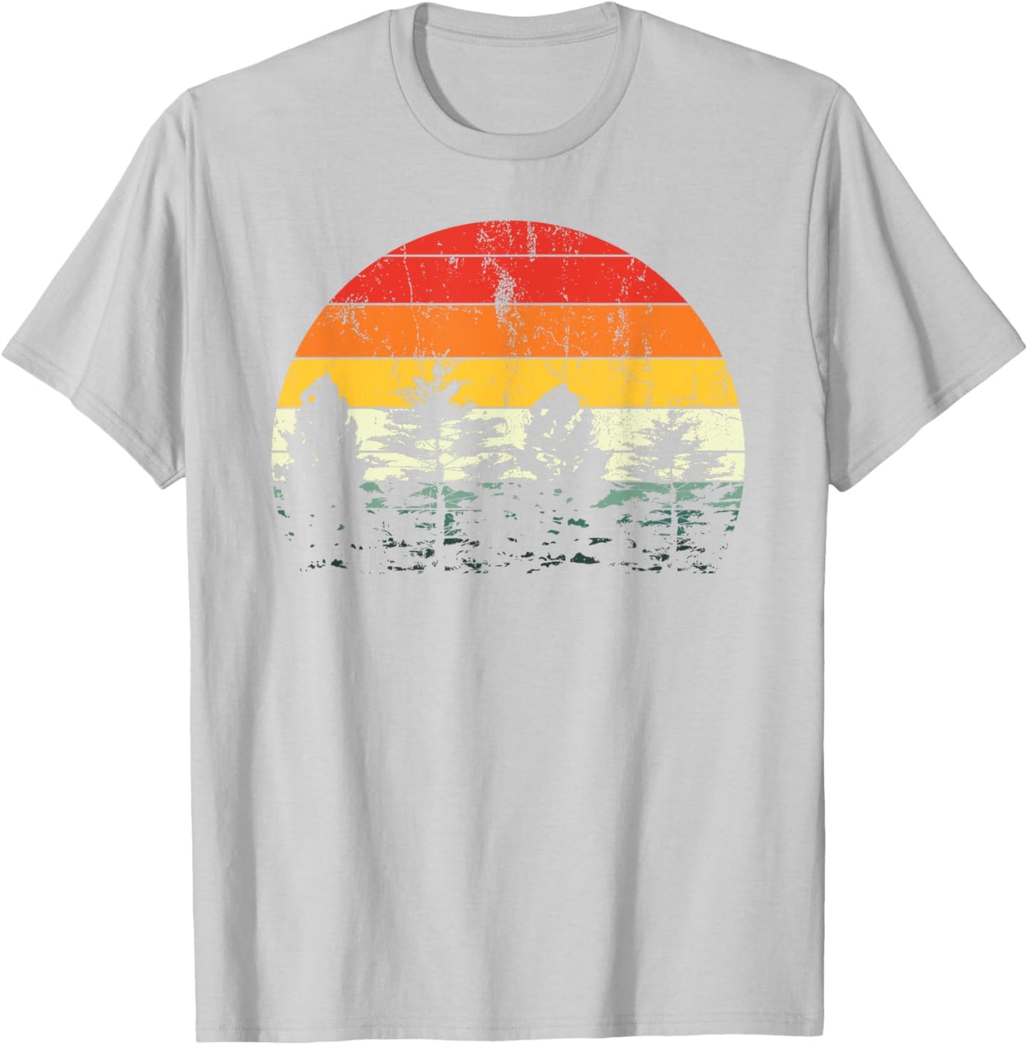Outdoor Trees Wildlife Retro Nature Forest T-Shirt - T-Shirt | Ash