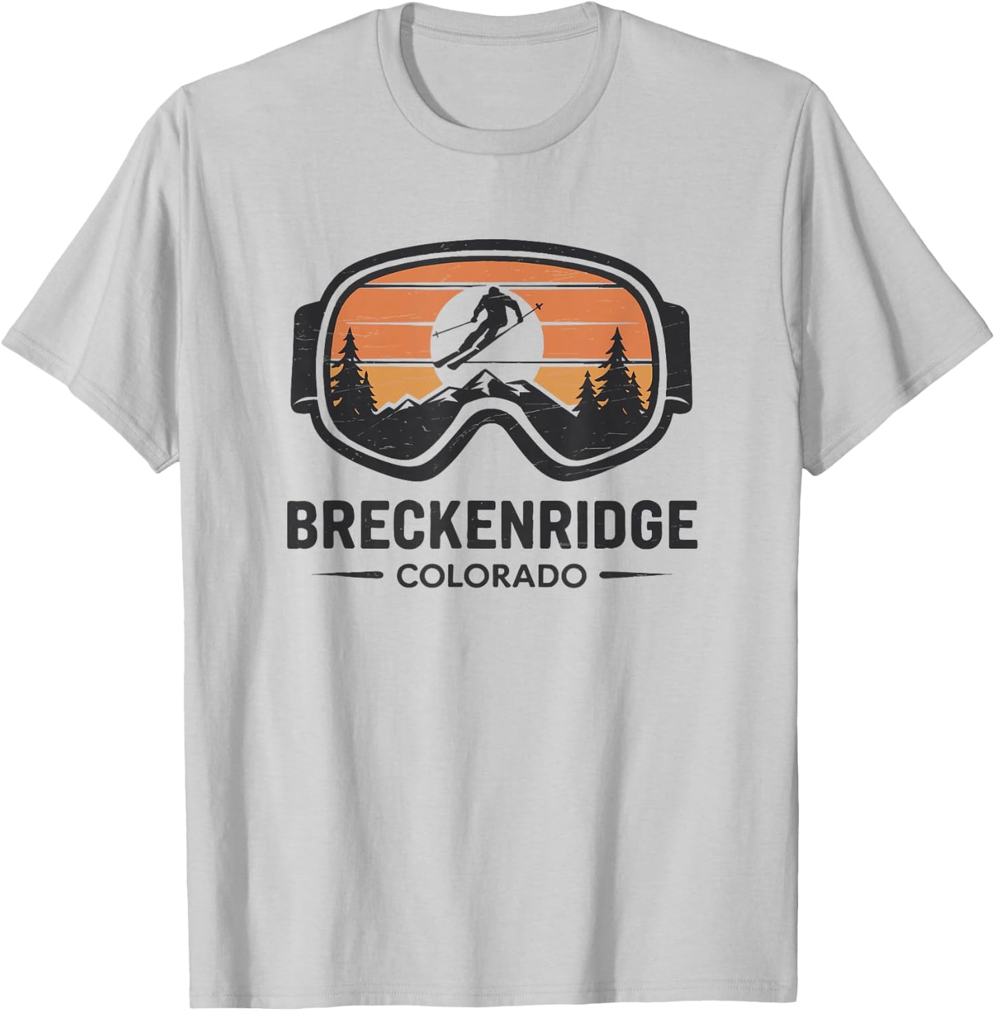 Breckenridge Colorado Ski Resort Retro Ski T-Shirt - T-Shirt | Ash