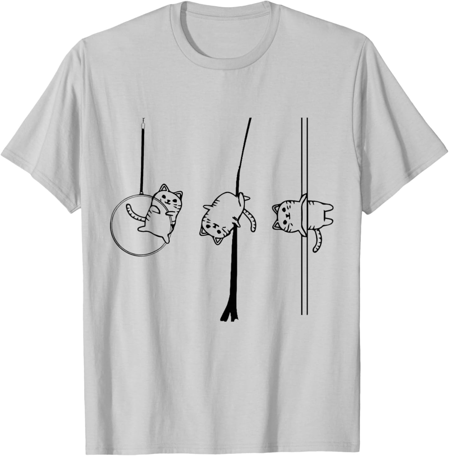 Circus Aerialist cat Aerialist Yogi Dancer Aerial Hoop Lover T-Shirt - T-Shirt | Ash