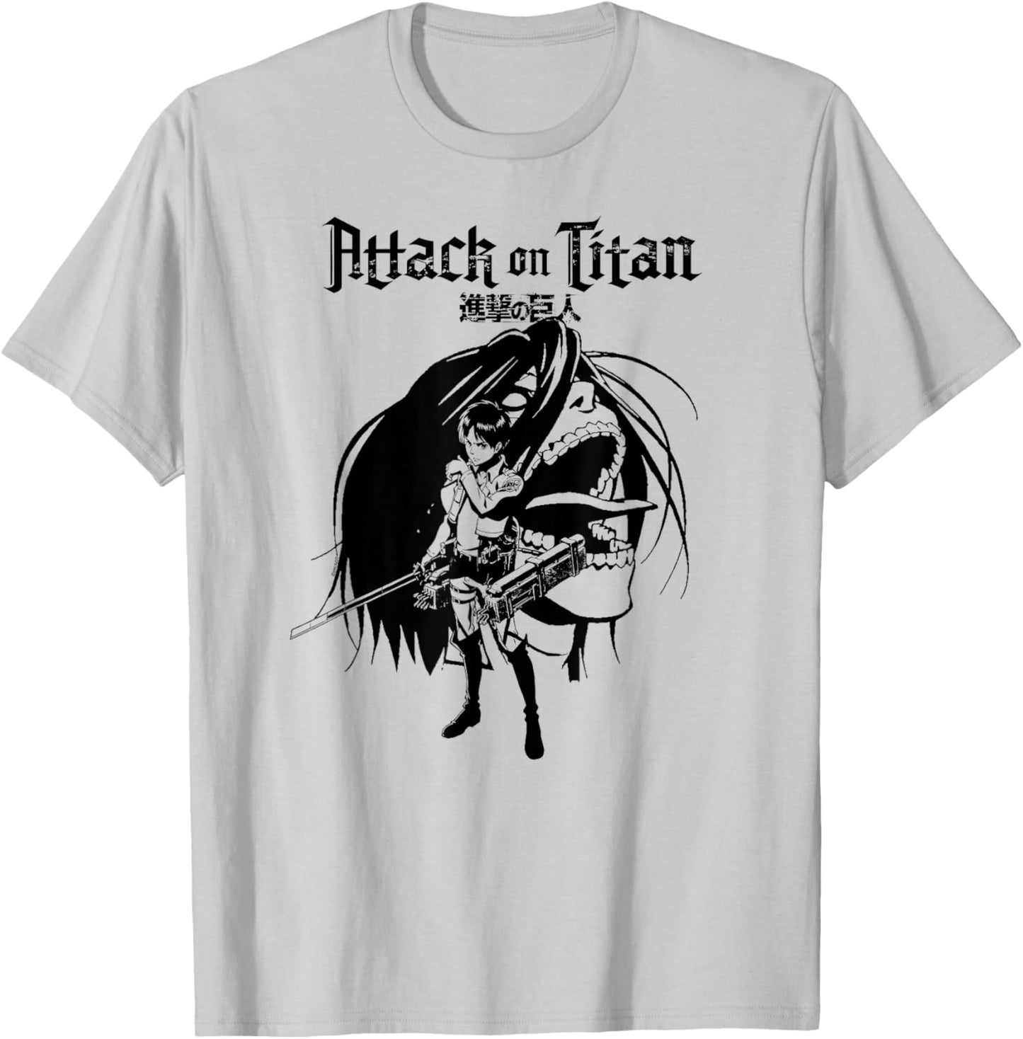 Attack on Titan Eren and Titan Anime Silhouette T-Shirt - T-Shirt | Ash