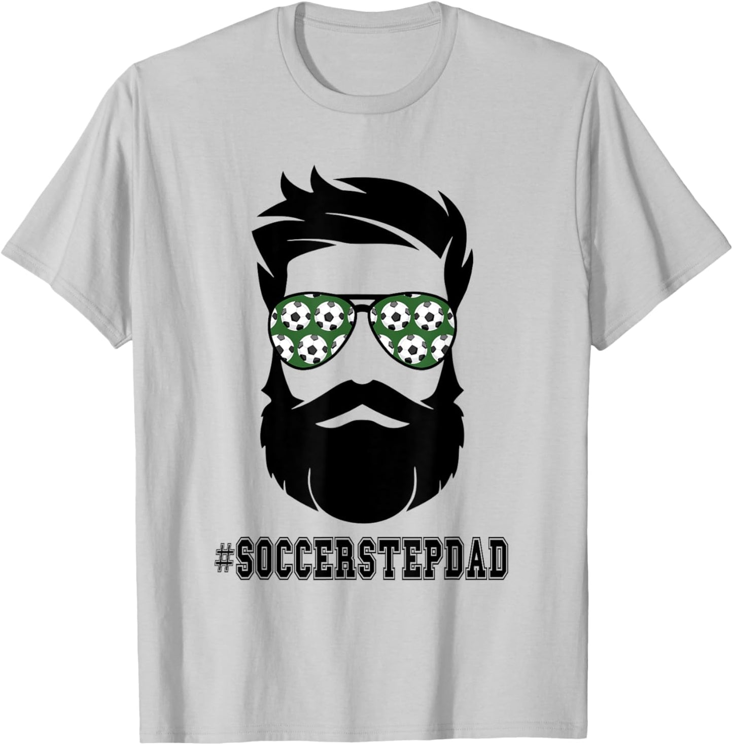 Soccer Stepdad With Beard Step Dad Step Father Stepfather T-Shirt - T-Shirt | Ash