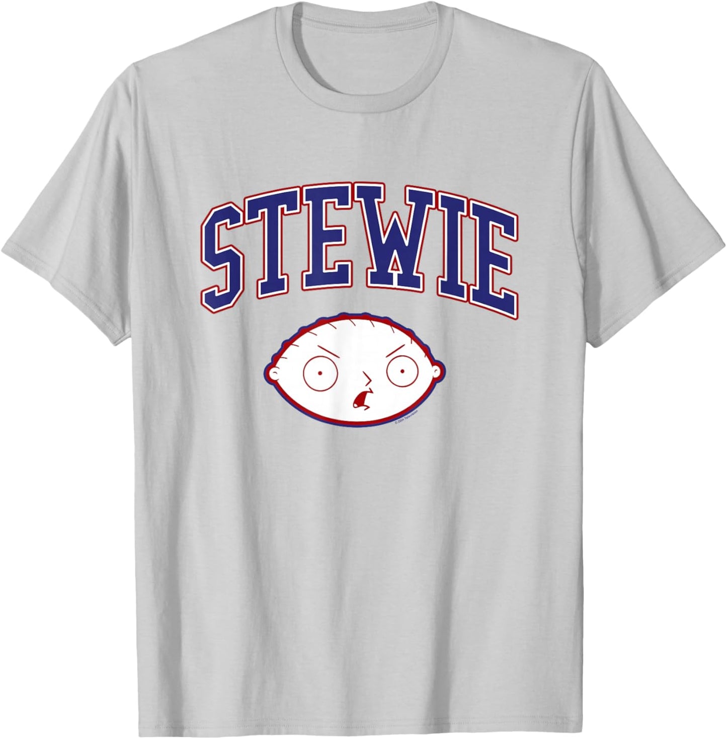 Family Guy Stewie Head and Athletic Lettering Funny Cartoon T-Shirt - T-Shirt | Ash