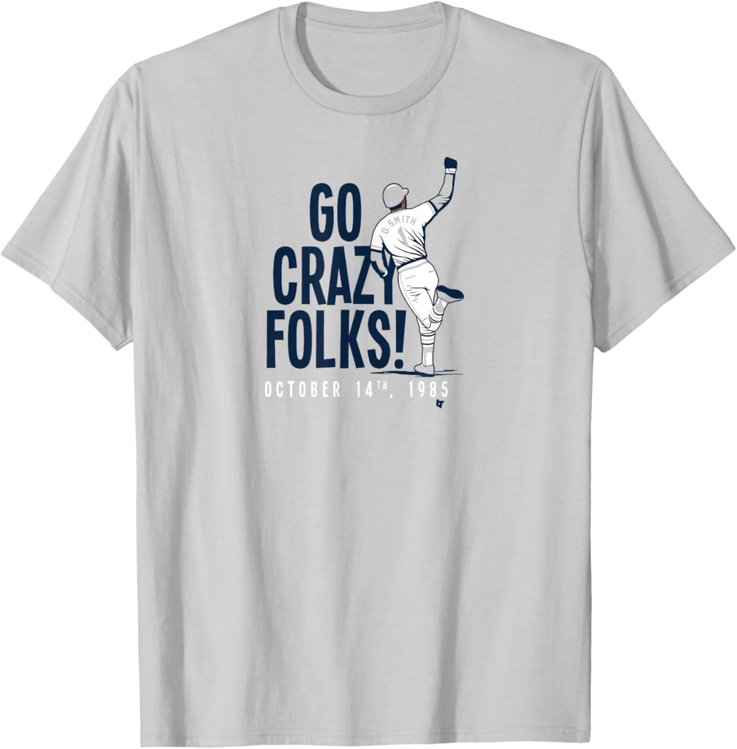 Ozzie Smith - Go Crazy Folks - St. Louis Baseball T-Shirt - T-Shirt | Ash