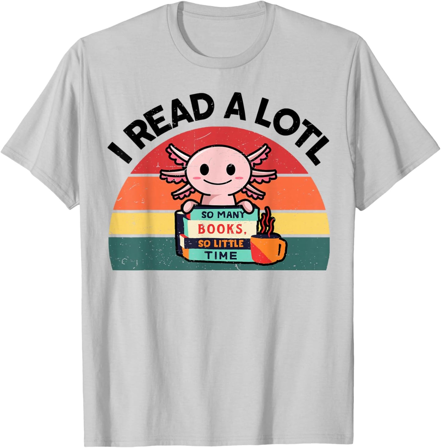 Axolotl-Shirt Reading Book Readsolotl Kids Boys Girls Cute T-Shirt - T-Shirt | Ash