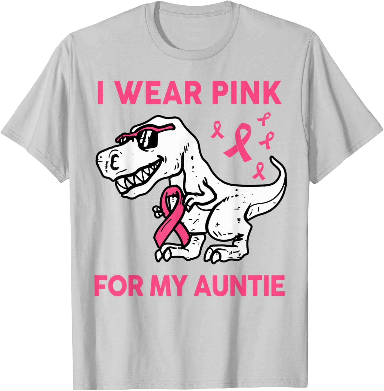 I Wear Pink For My Auntie Breast Cancer Awareness Toddler T-Shirt - T-Shirt | Ash