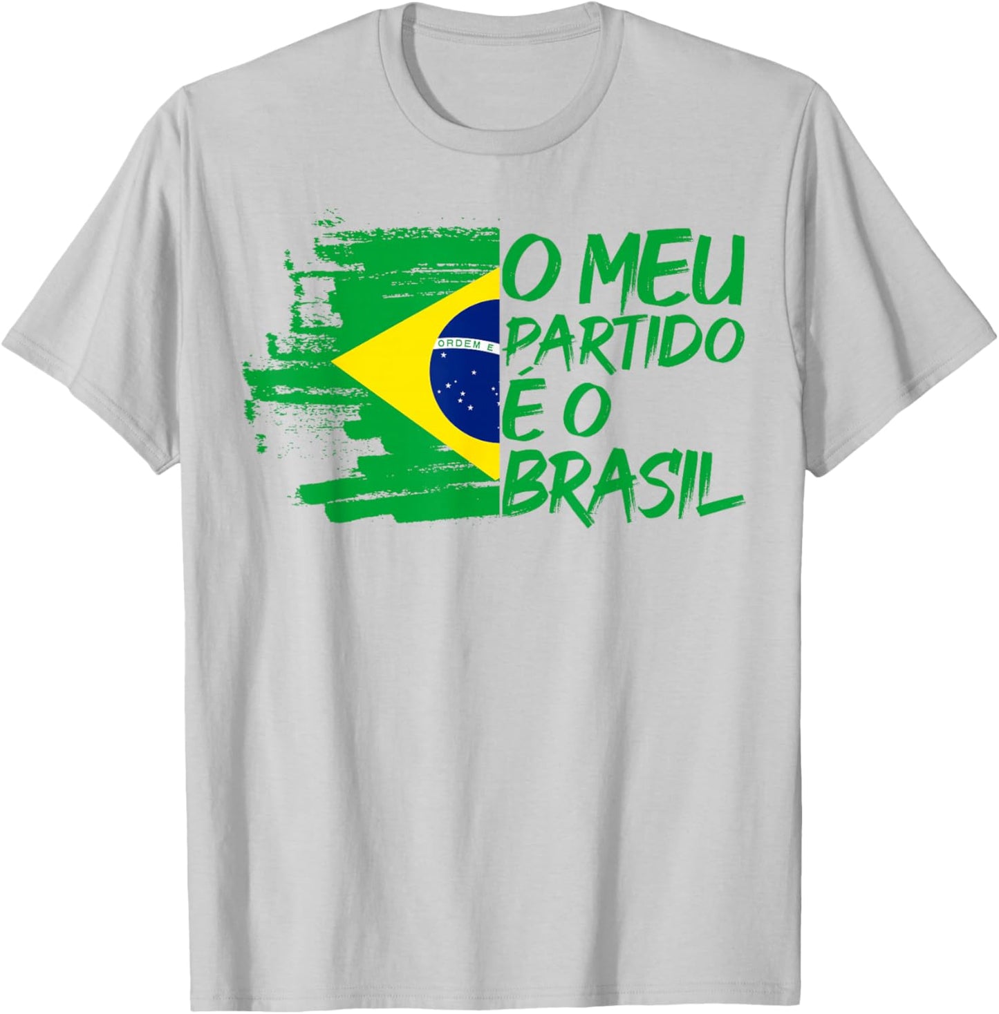 Meu Partido E O Brasil Flag Jair Bolsonaro Presidente 2026 T-Shirt - T-Shirt | Ash