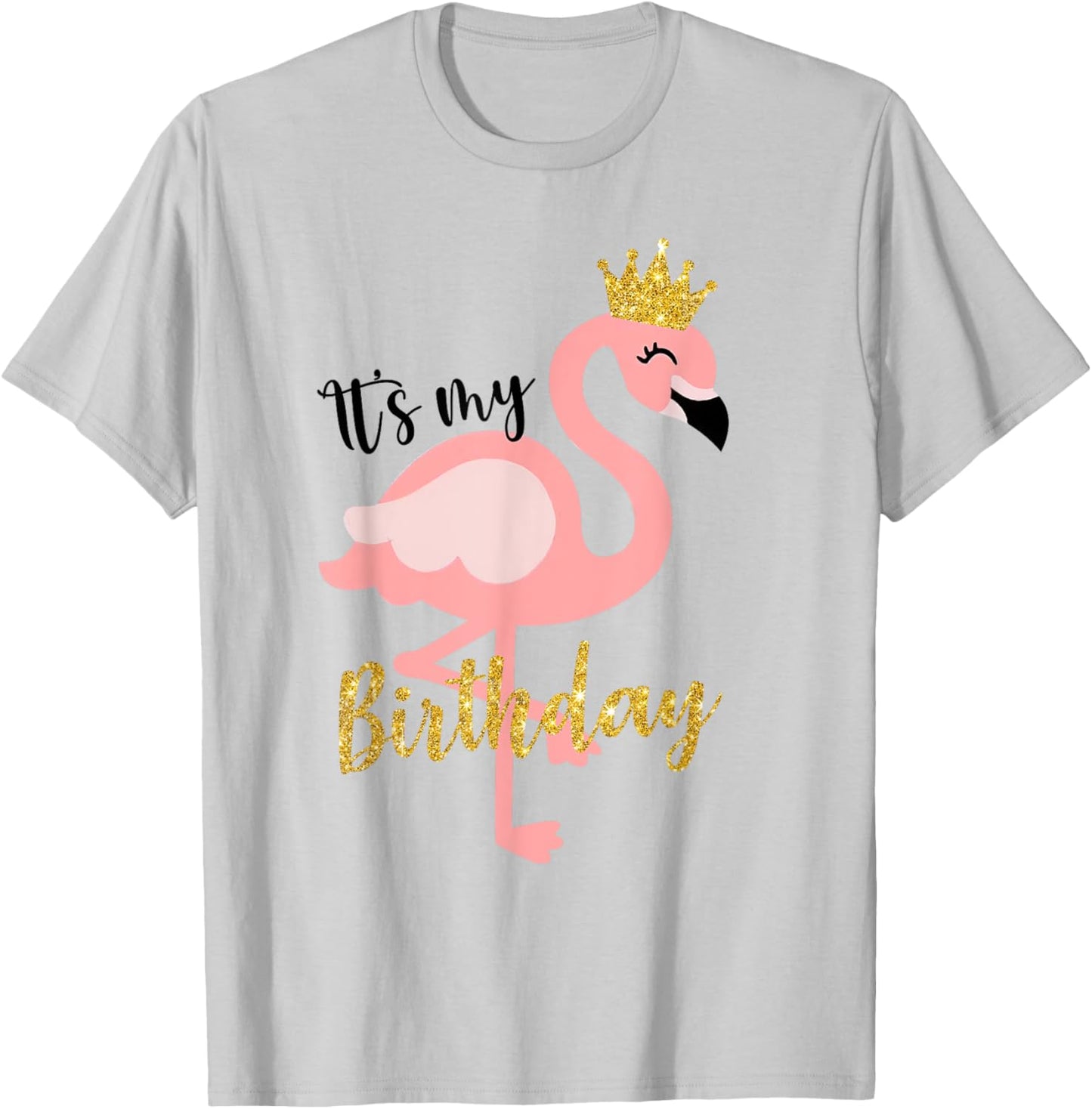 It's My The Birthday Princess Shirt Flamingo Girls Kids T-Shirt - T-Shirt | Ash