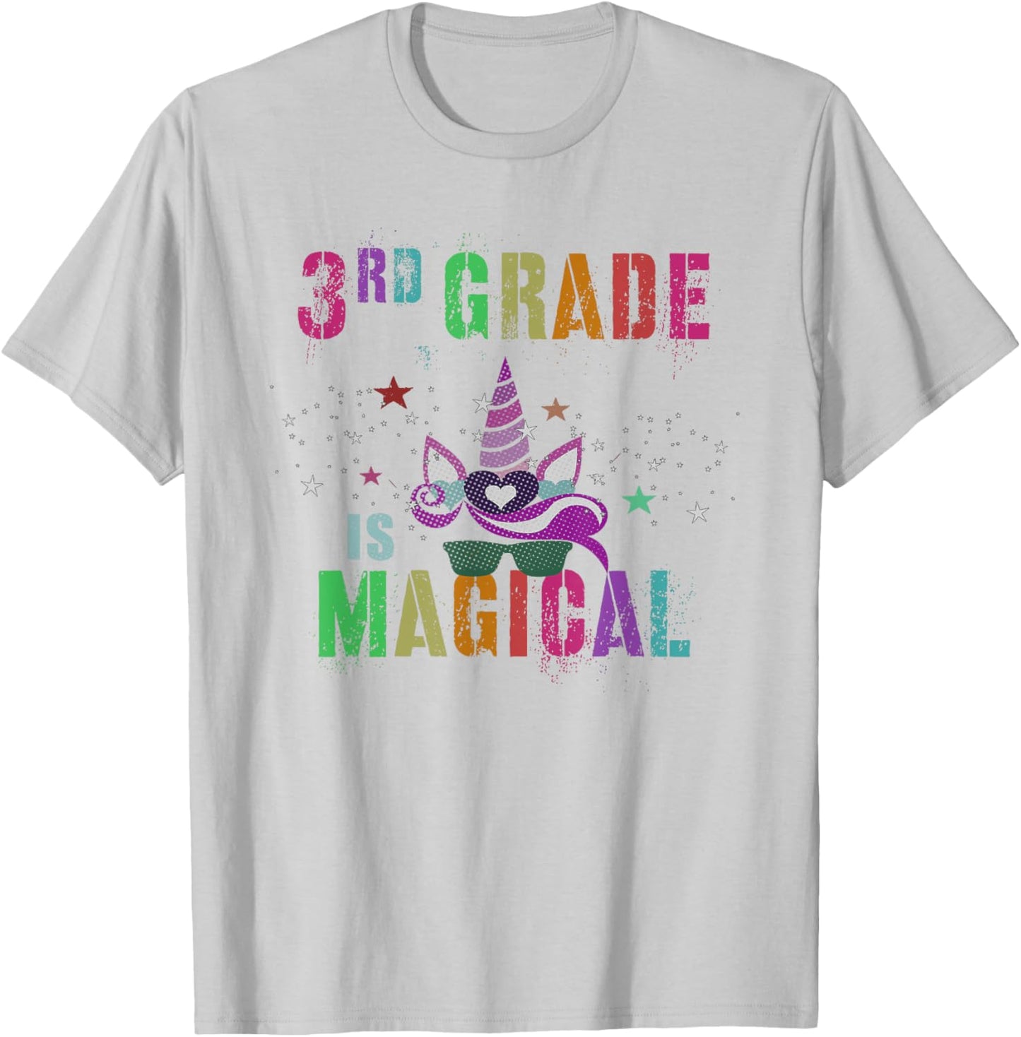 3rd Grader THIRD GRADE IS MAGICAL I'm Unicorn Kids Teacher T-Shirt - T-Shirt | Ash