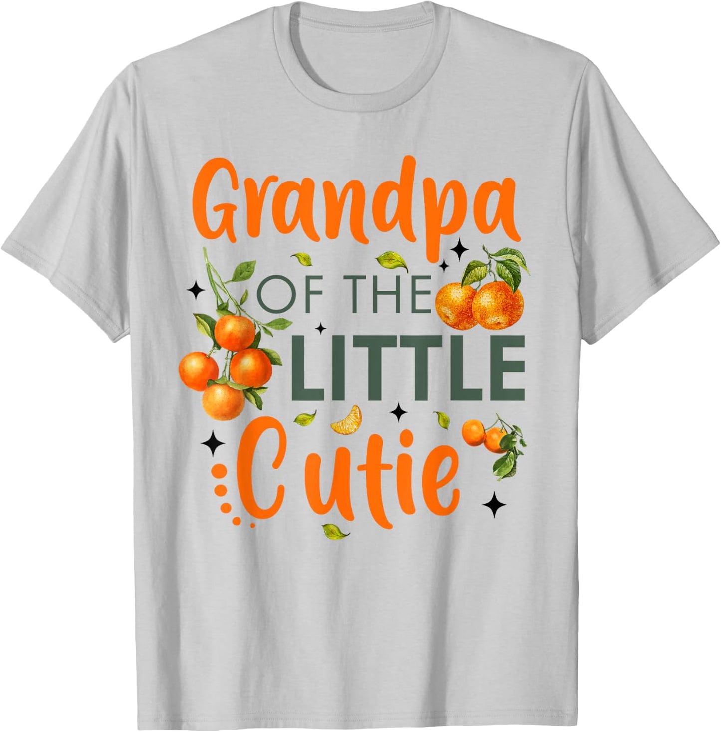 Grandpa Of The Little Cutie Orange 1st Birthday Party T-Shirt - T-Shirt | Ash