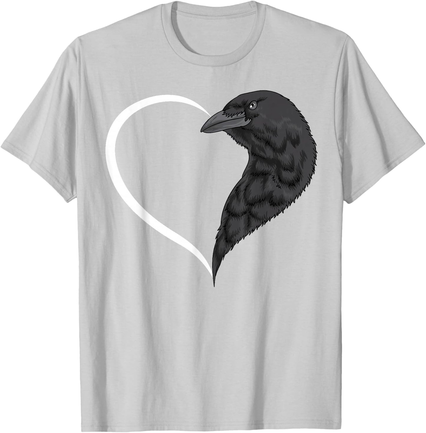 Crow Shirts Girls Kids Heart Cute Crow T-Shirt - T-Shirt | Ash