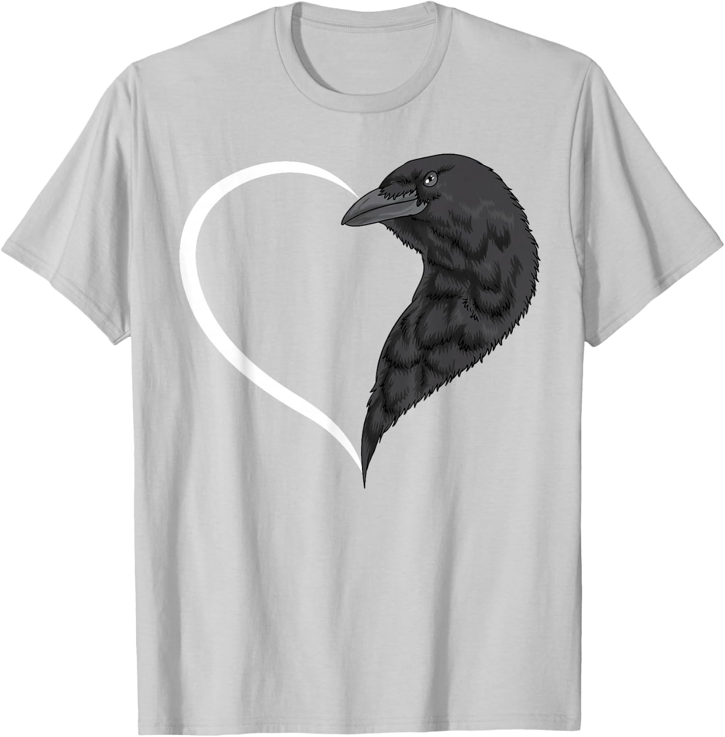 Crow Shirts Girls Kids Heart Cute Crow T-Shirt - T-Shirt | Ash