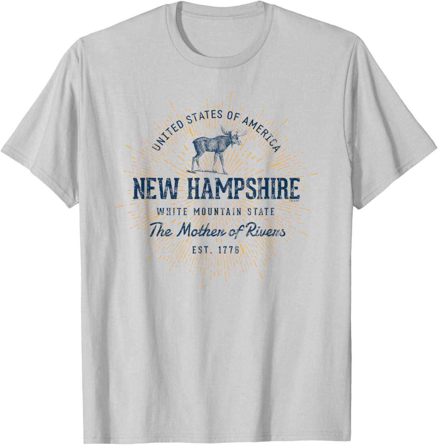 Retro Vintage State of New Hampshire T-Shirt - T-Shirt | Ash