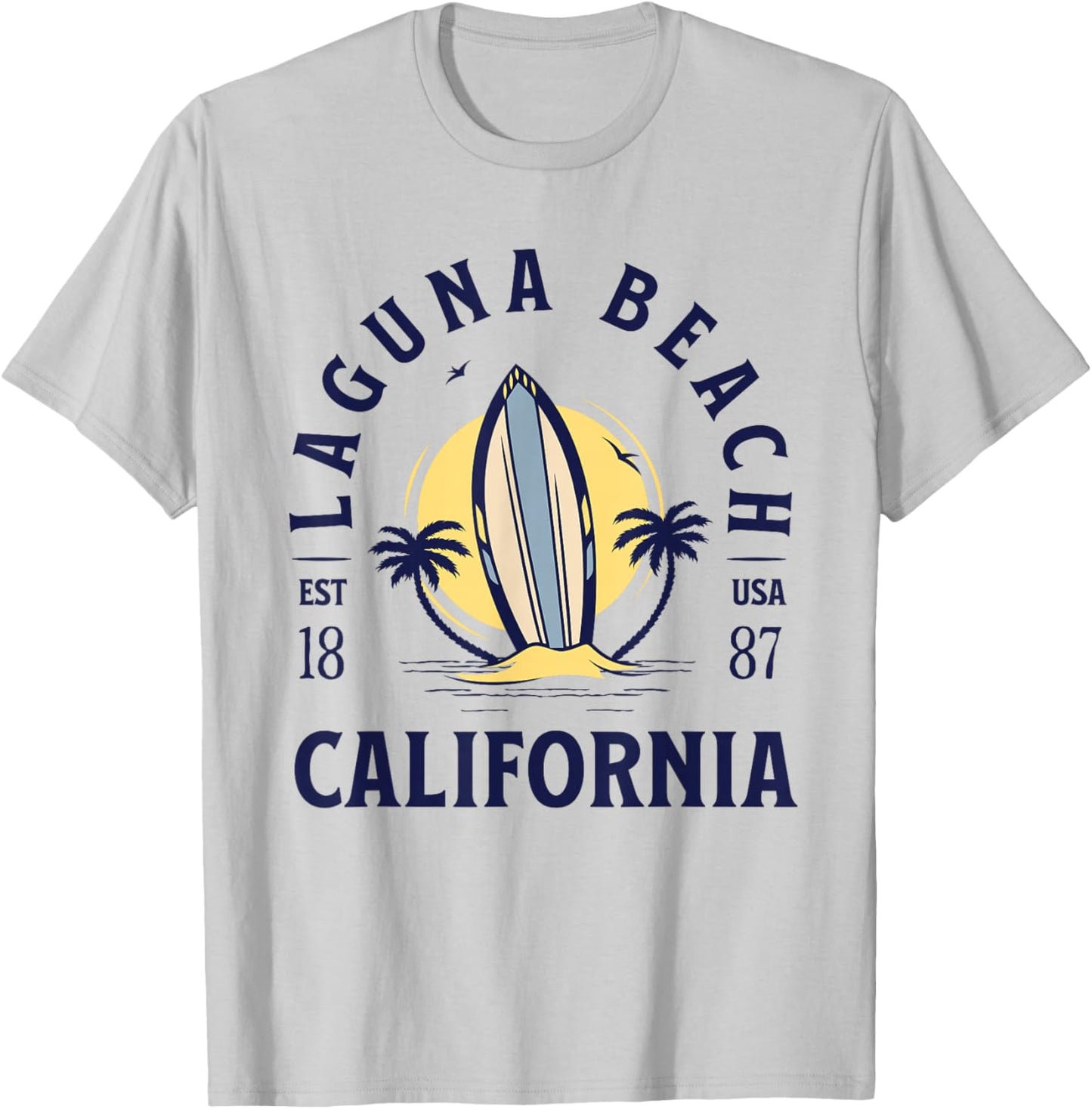 Laguna Beach California Surf Summer Vacation Vintage T-Shirt - T-Shirt | Ash
