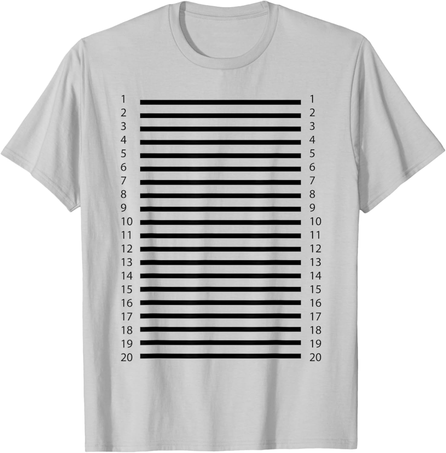 Hair length check 20 lines on the front of the T-Shirt - T-Shirt | Ash