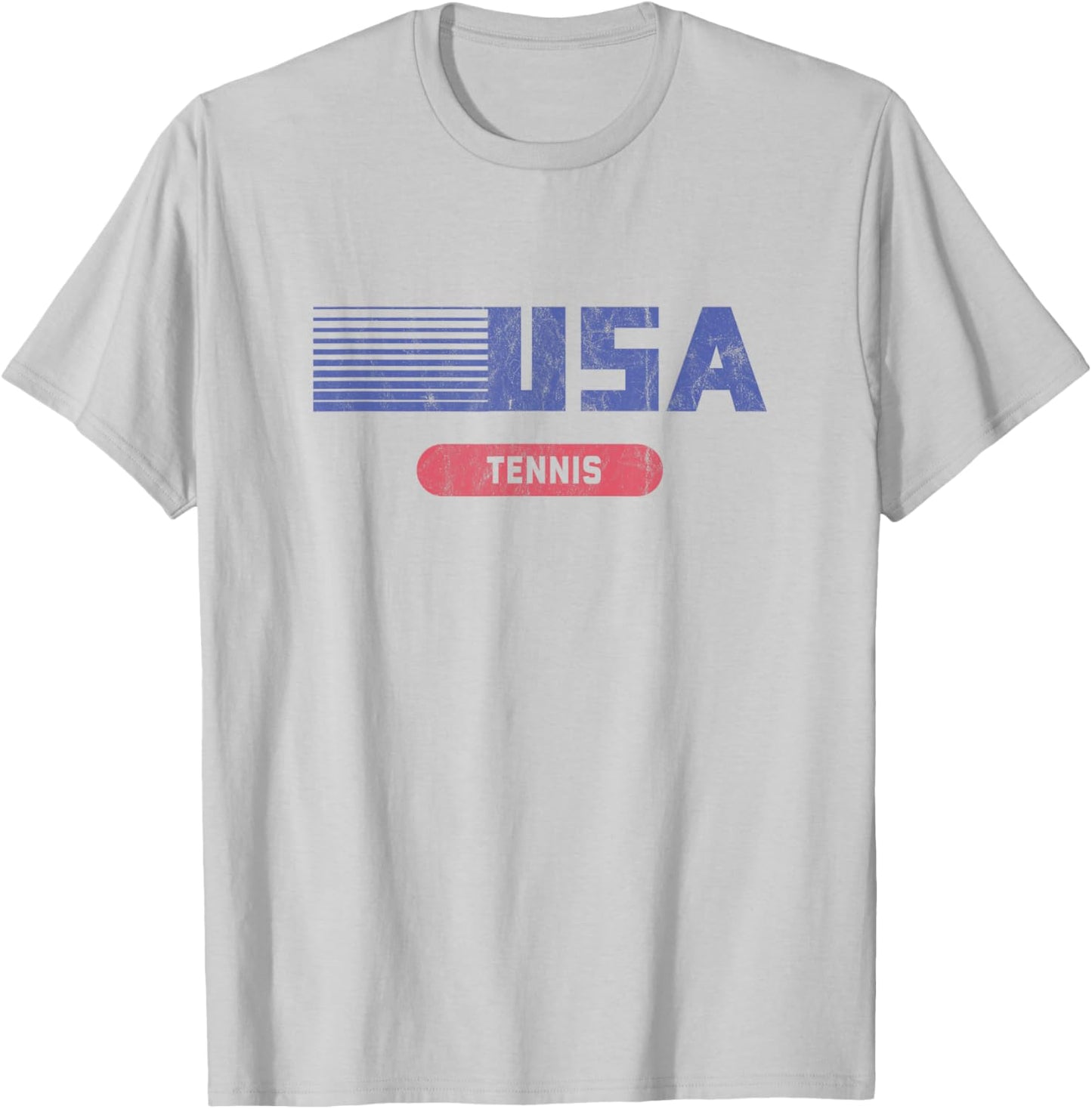 Retro USA 2020 Team American Tennis Vintage T-Shirt - T-Shirt | Ash