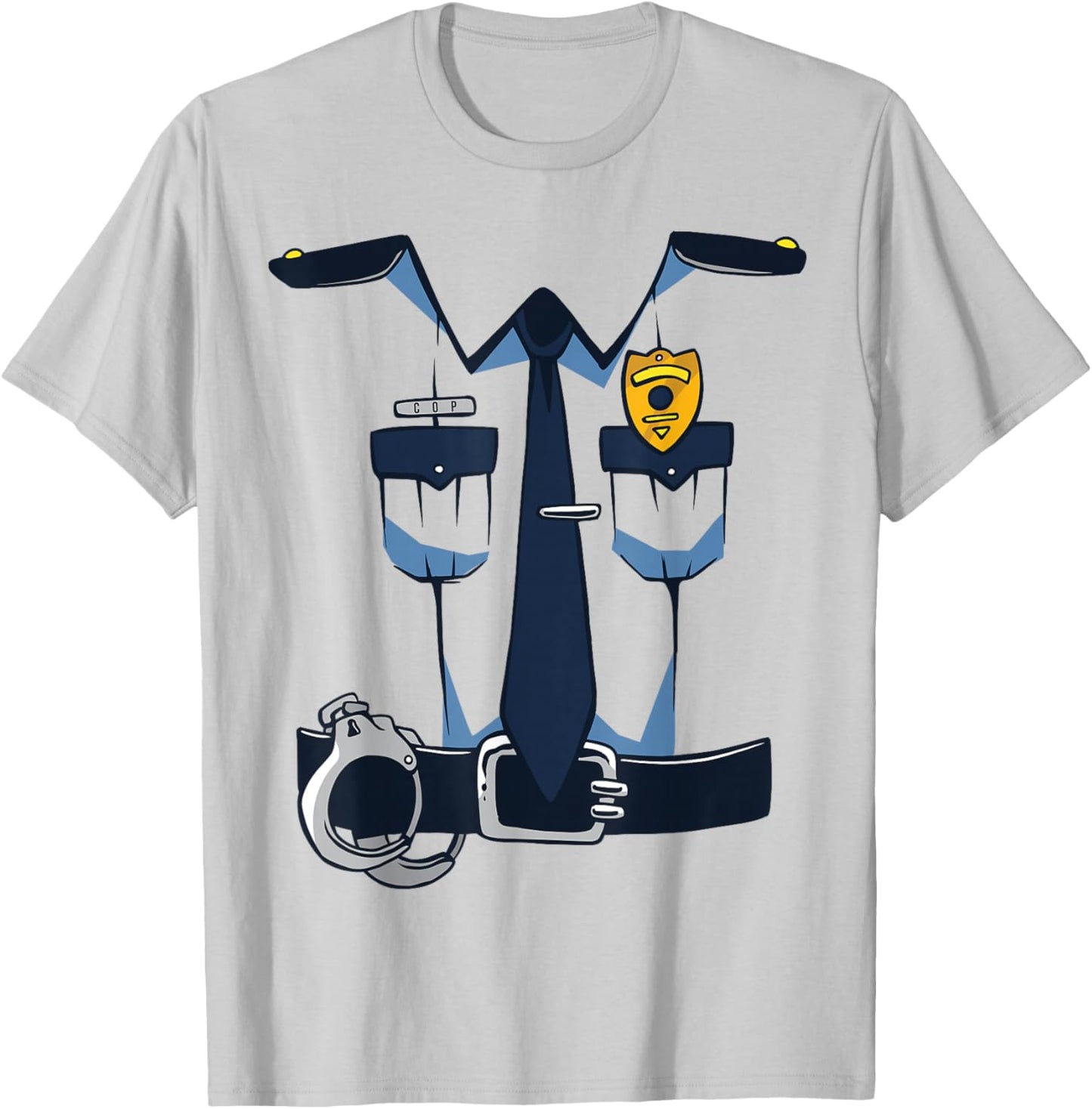 Police Officer Uniform Halloween Kids Costume T-Shirt - T-Shirt | Ash
