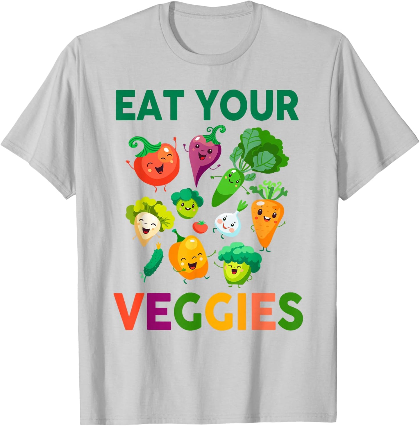 Vegan Shirt Kids Toddler Boys Eat Your Veggies Vegetables T-Shirt - T-Shirt | Ash
