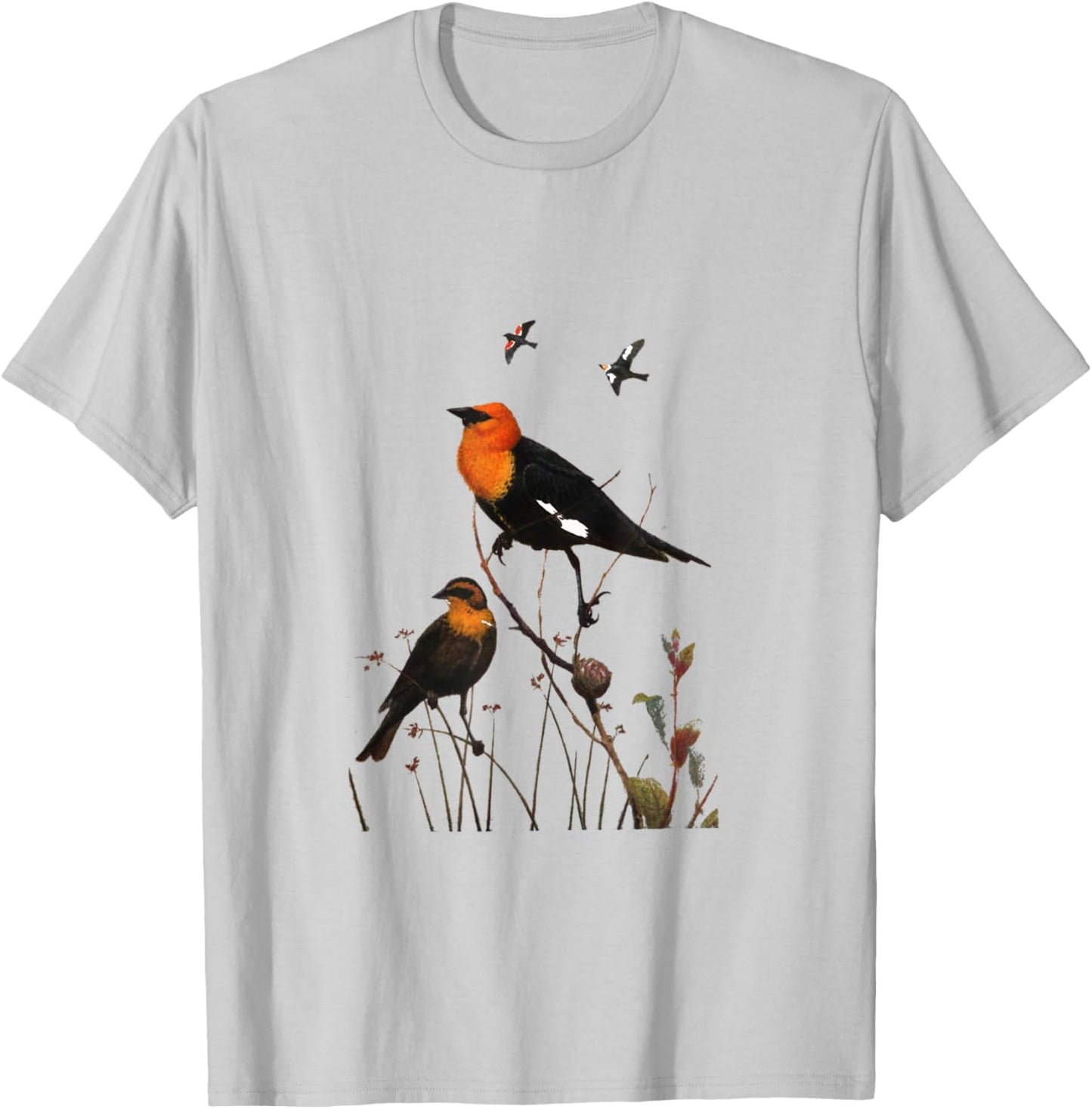 Yellow-Headed Blackbird T-Shirt - T-Shirt | Ash
