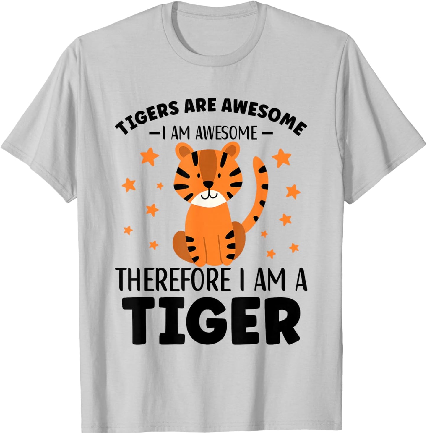 Tigers Are Awesome Cartoon Tiger for Kids Toddlers T-Shirt - T-Shirt | Ash