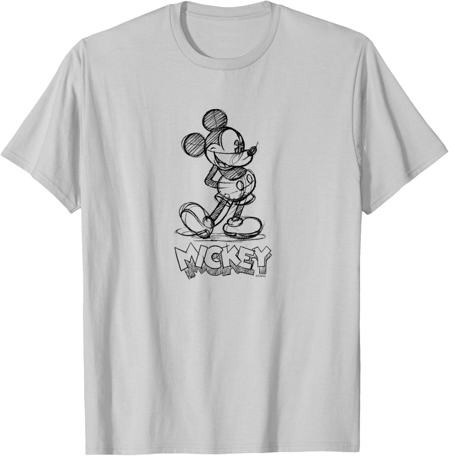 Mickey Mouse Sketch T-Shirt - T-Shirt | Ash