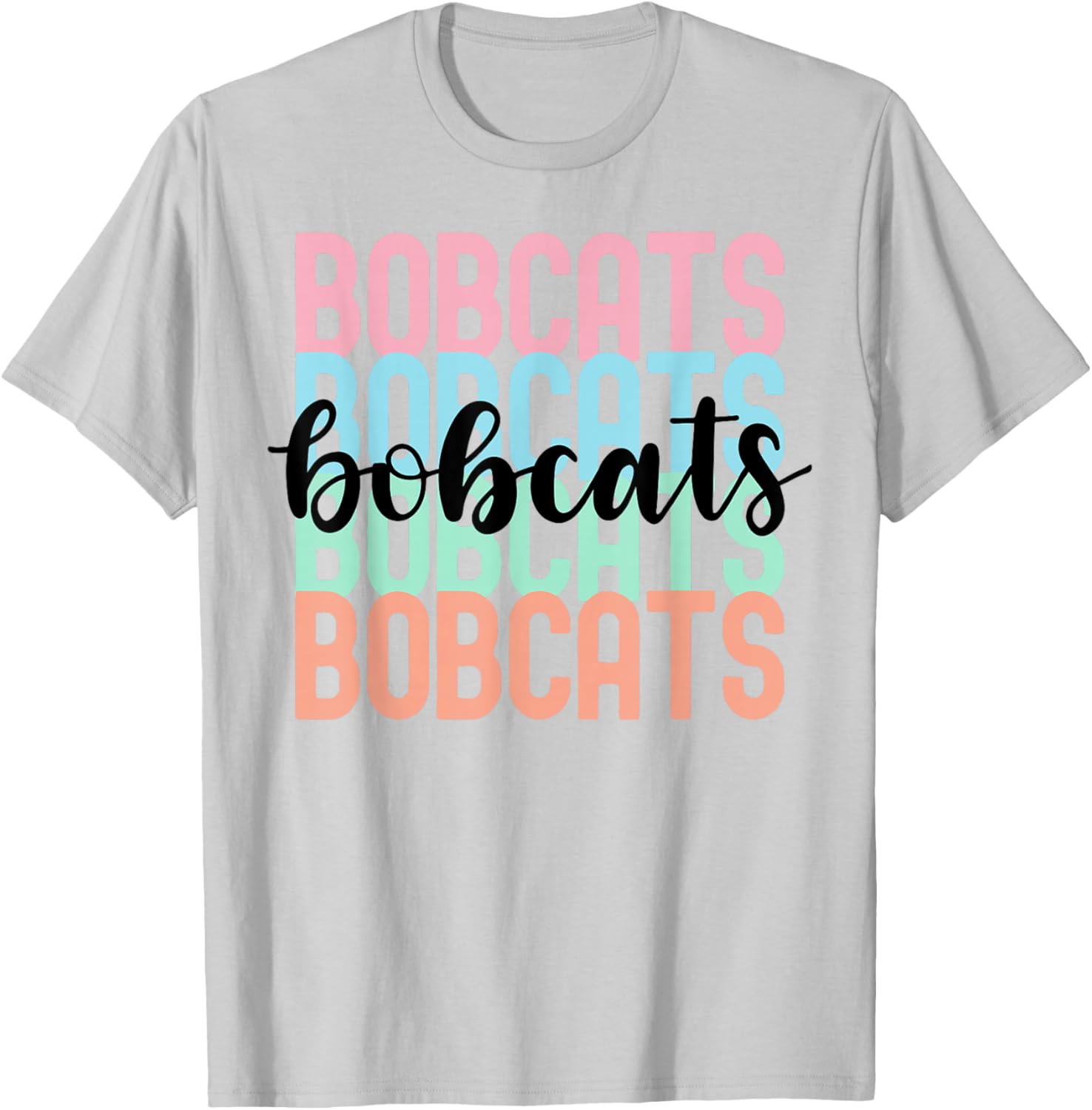 Bobcats Team Mascot School Spirit Game Night T-Shirt - T-Shirt | Ash