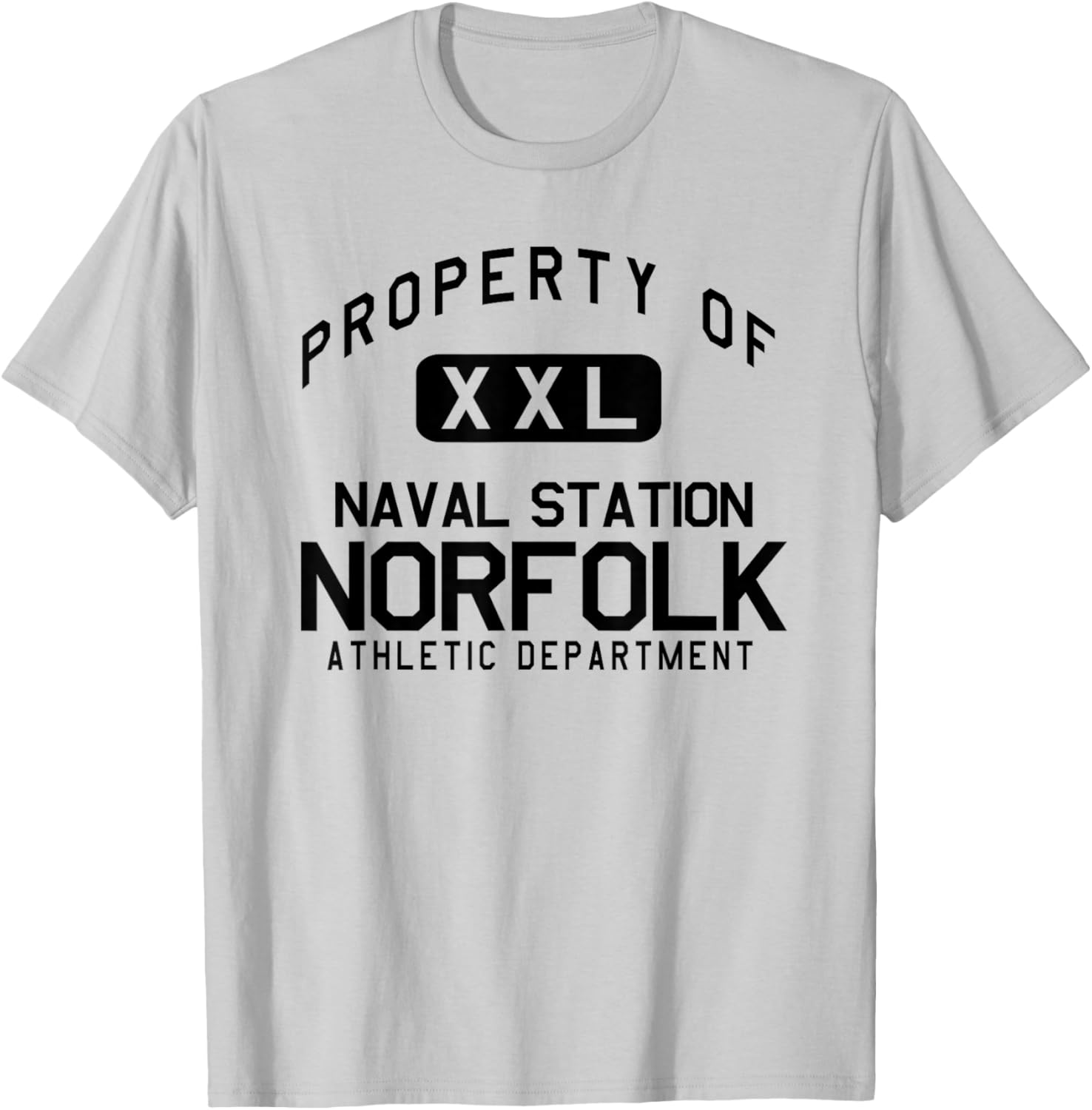 Property of Naval Station Norfolk Athletic Department T-Shirt - T-Shirt | Ash