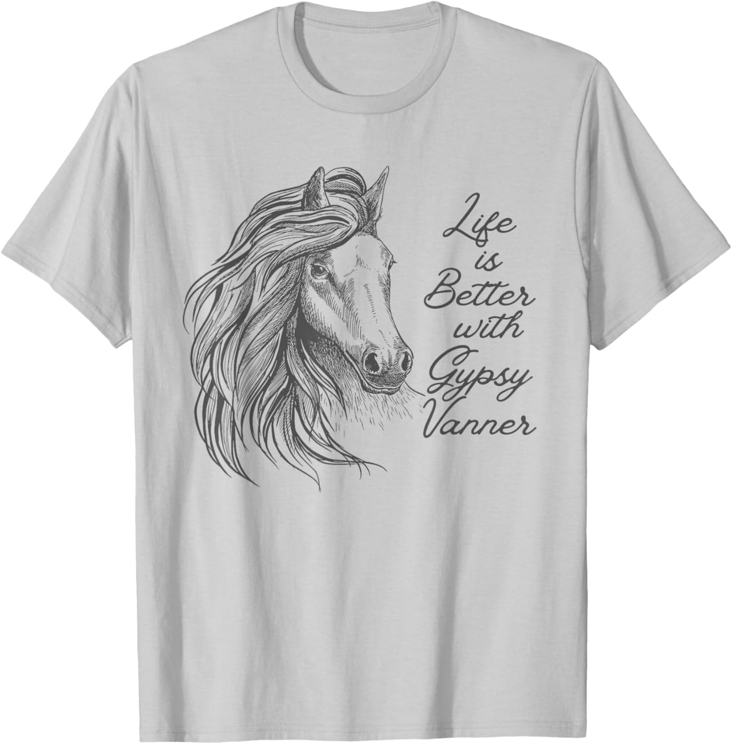 Gypsy Vanner Horse Riding Lover T-Shirt - T-Shirt | Ash