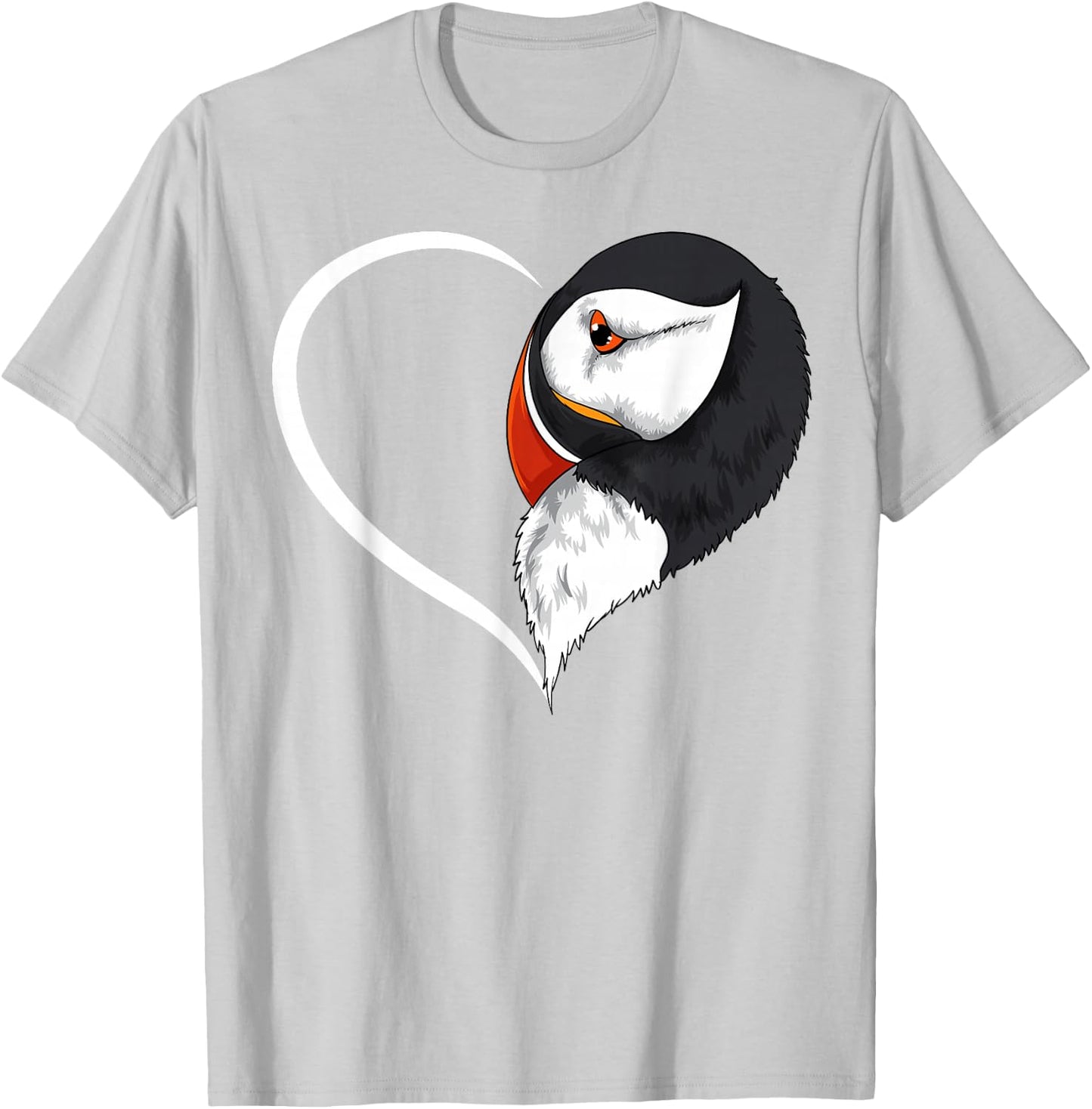 Puffin Shirts Girls Kids Heart Cute Puffin T-Shirt - T-Shirt | Ash