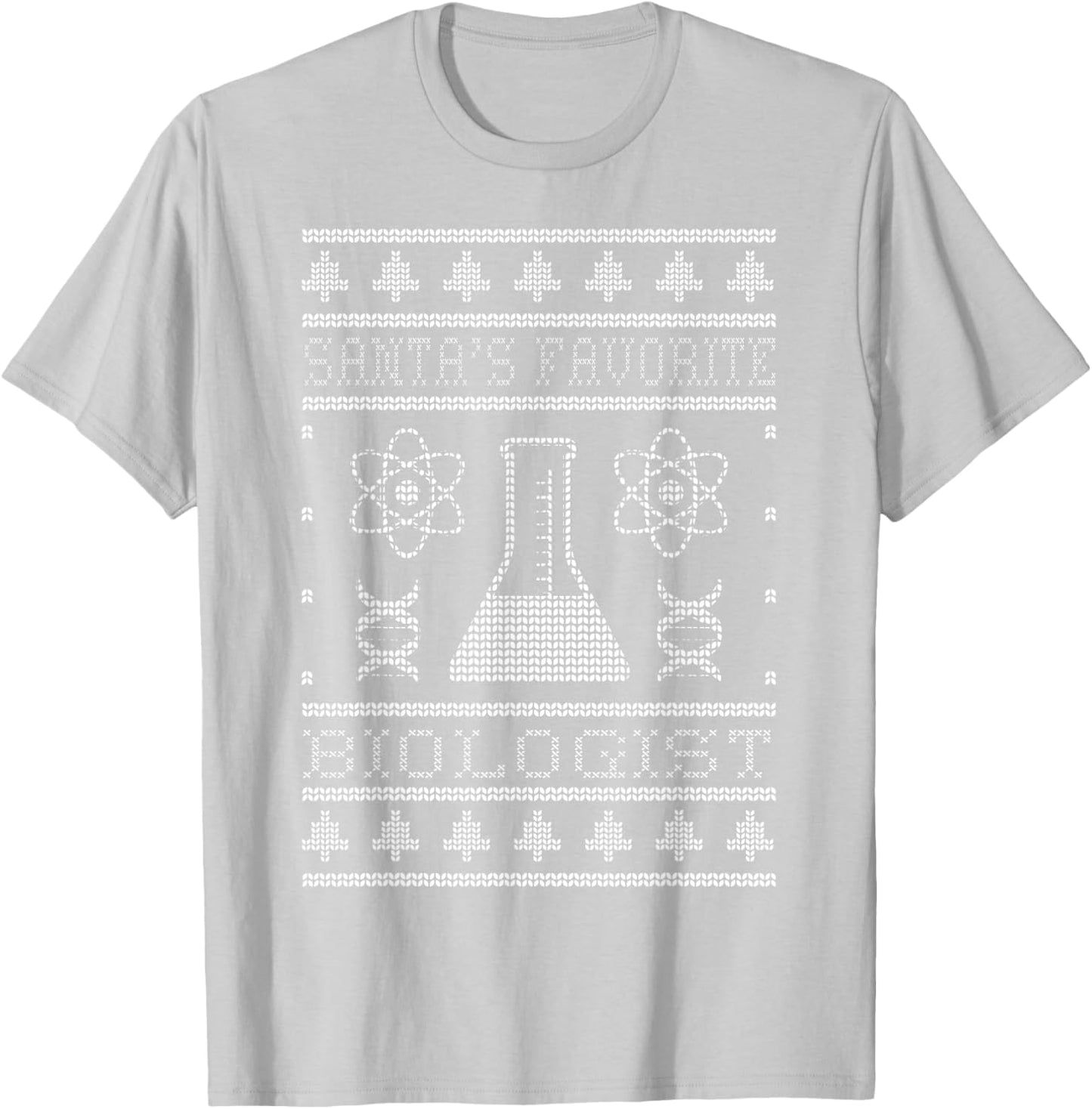 Santa's Favorite Biologist Christmas Biology Science Lover T-Shirt - T-Shirt | Ash