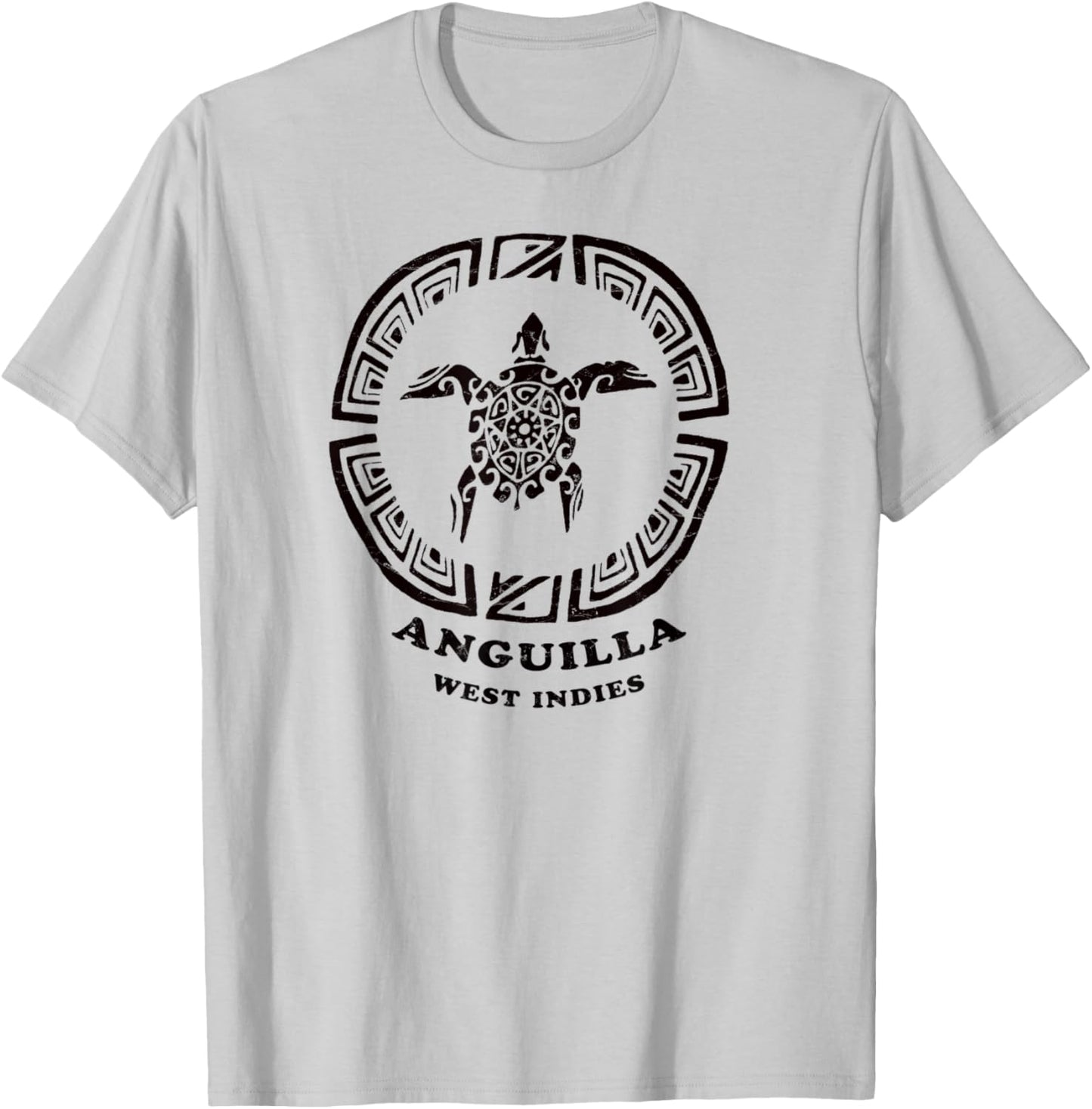 Anguilla, West Indies Vintage Tribal Sea Turtle Vacation T-Shirt - T-Shirt | Ash
