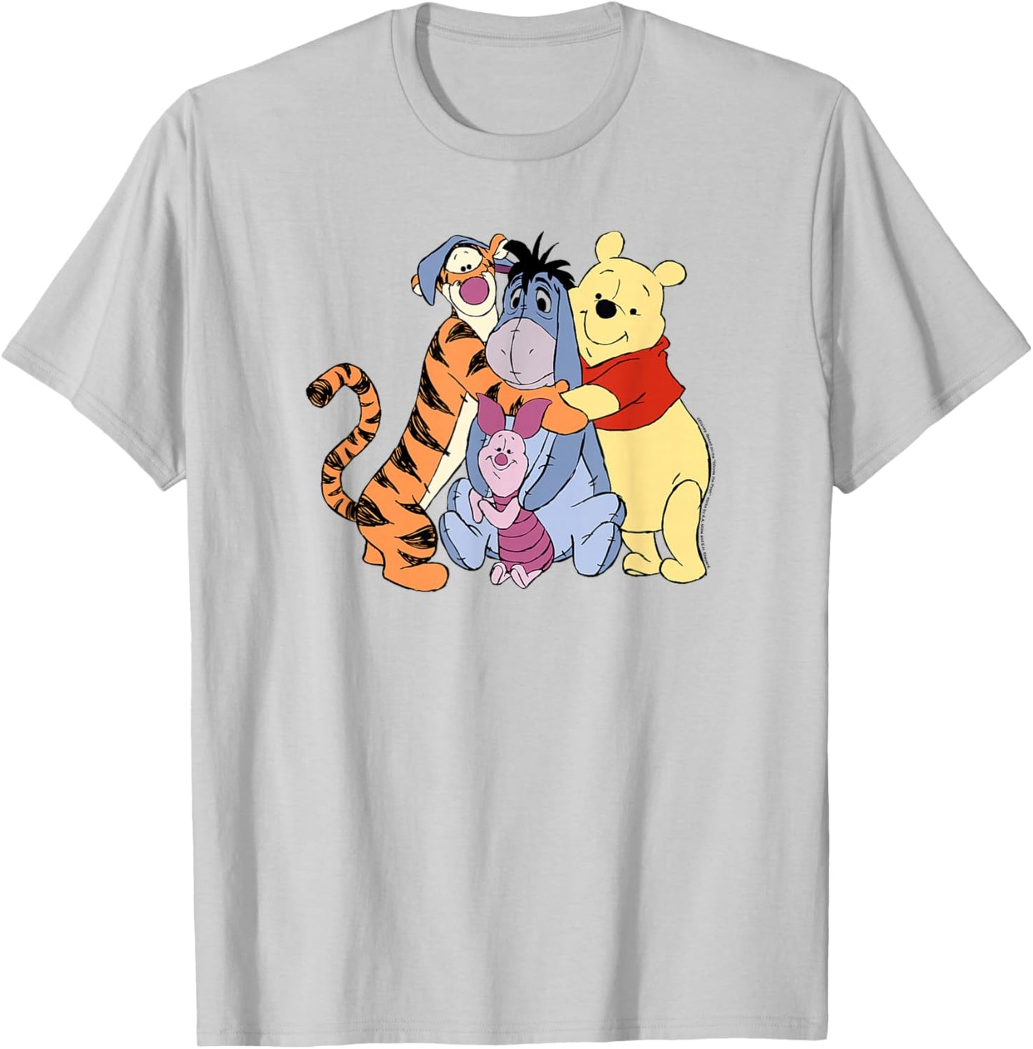 Disney Winnie The Pooh Group Hug T-Shirt - T-Shirt | Ash