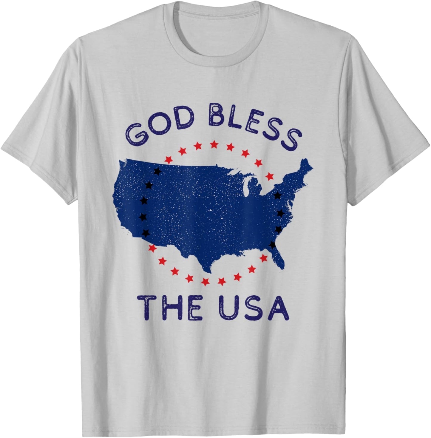 God Bless the USA Patriotic Christian American July 4th Day Kids Men T-Shirt - T-Shirt | Ash