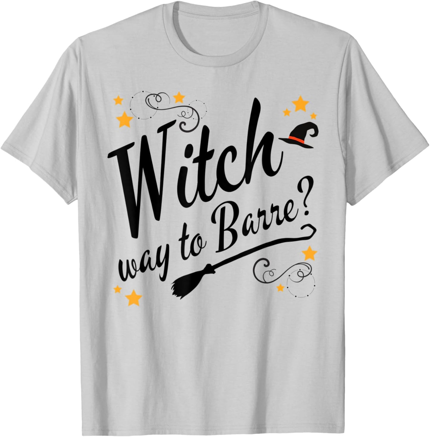 Funny Barre Halloween Witch Way to Barre T-Shirt - T-Shirt | Ash