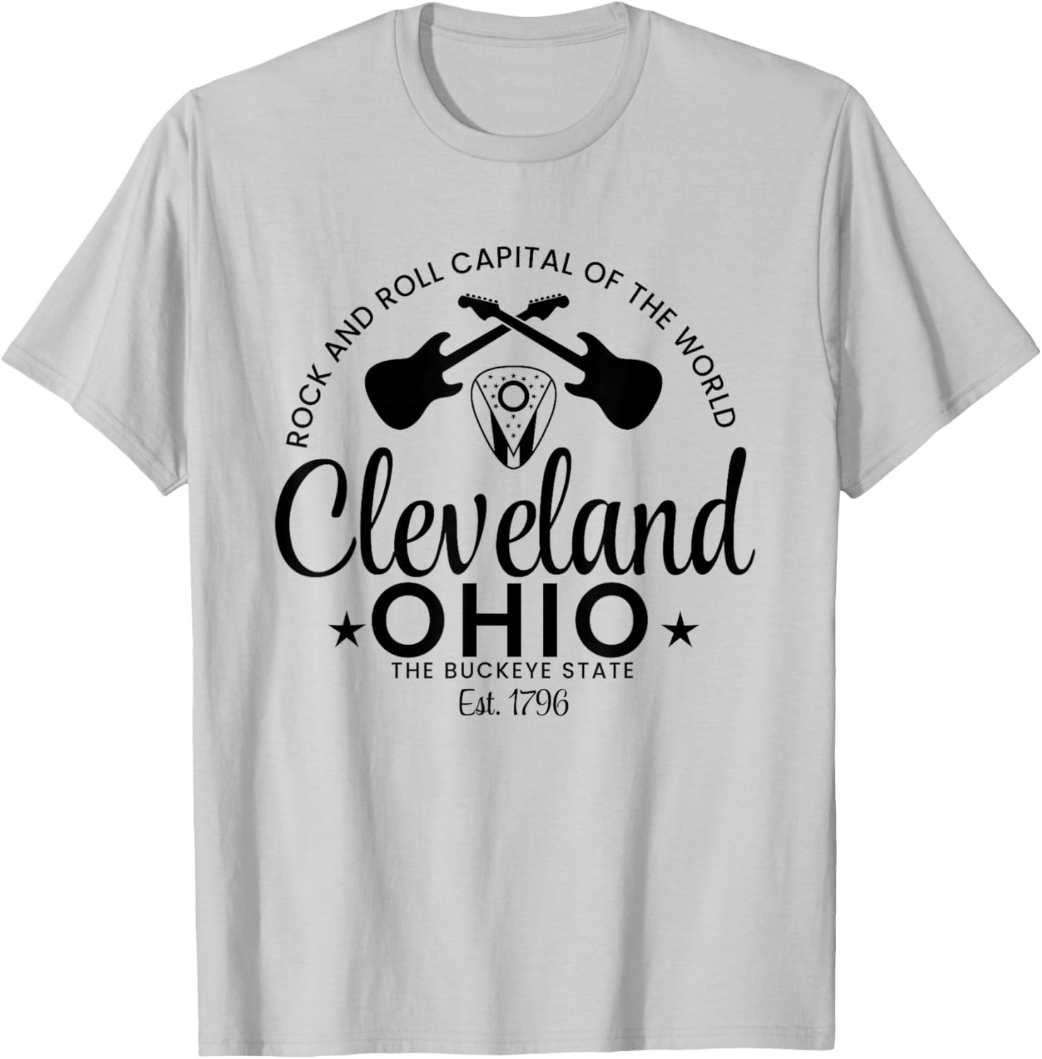 Cleveland Ohio Rock and Roll Capital Est 1796 Souvenir T-Shirt - T-Shirt | Ash