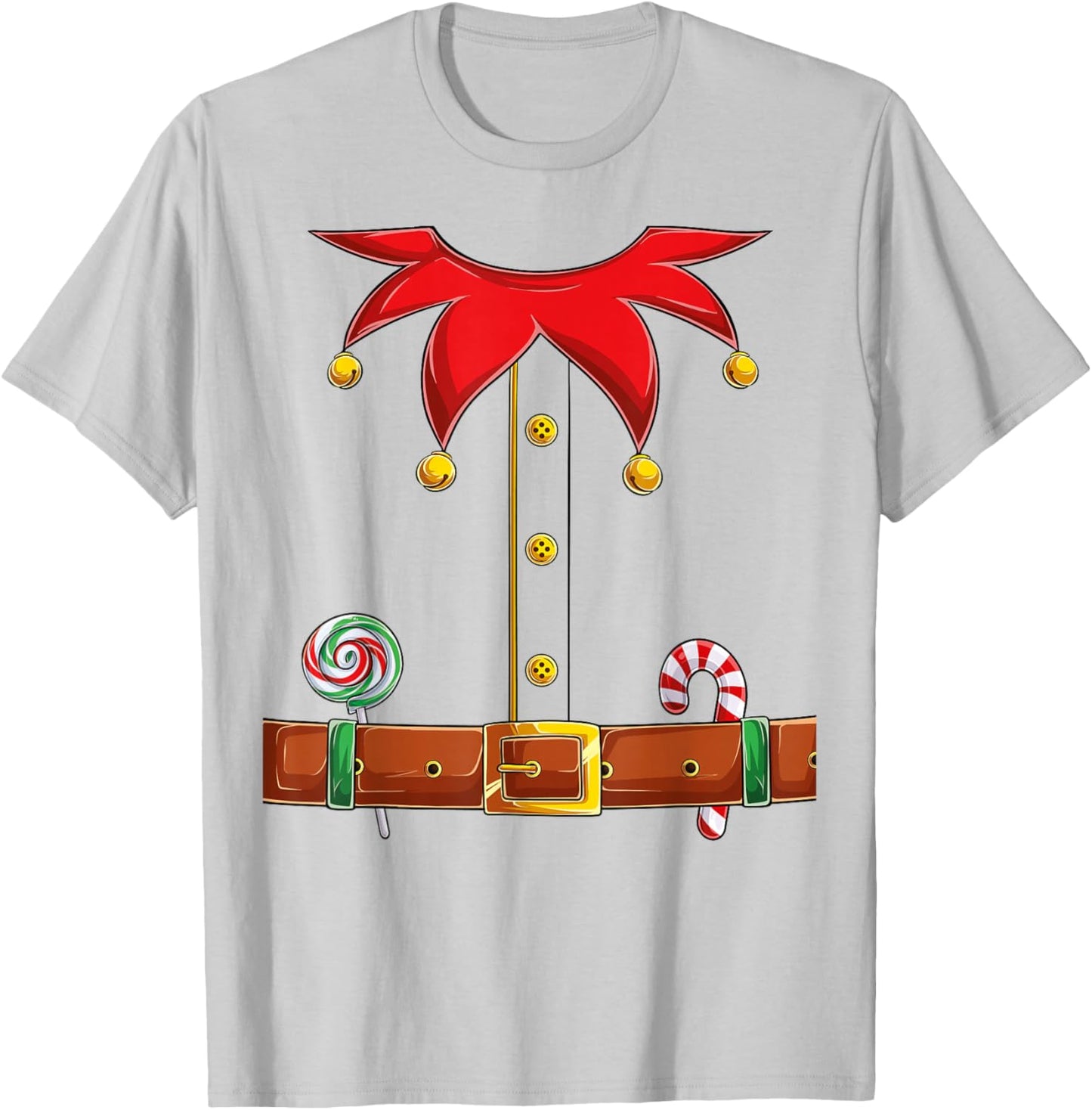Christmas ELF Costume Fun ELF Suit Xmas men women kids boys T-Shirt - T-Shirt | Ash