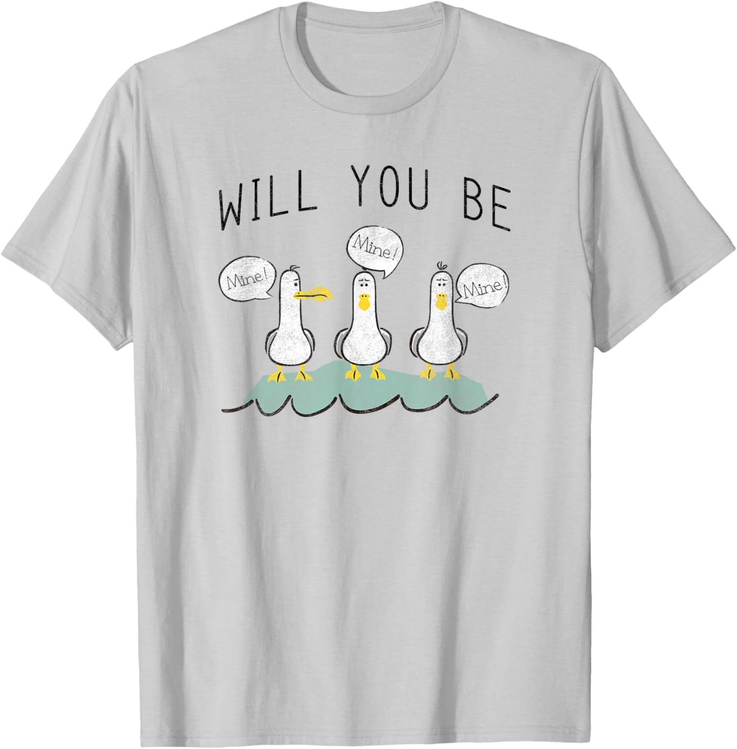 Disney Pixar Finding Nemo Valentine Will You Be Mine V2 T-Shirt - T-Shirt | Ash