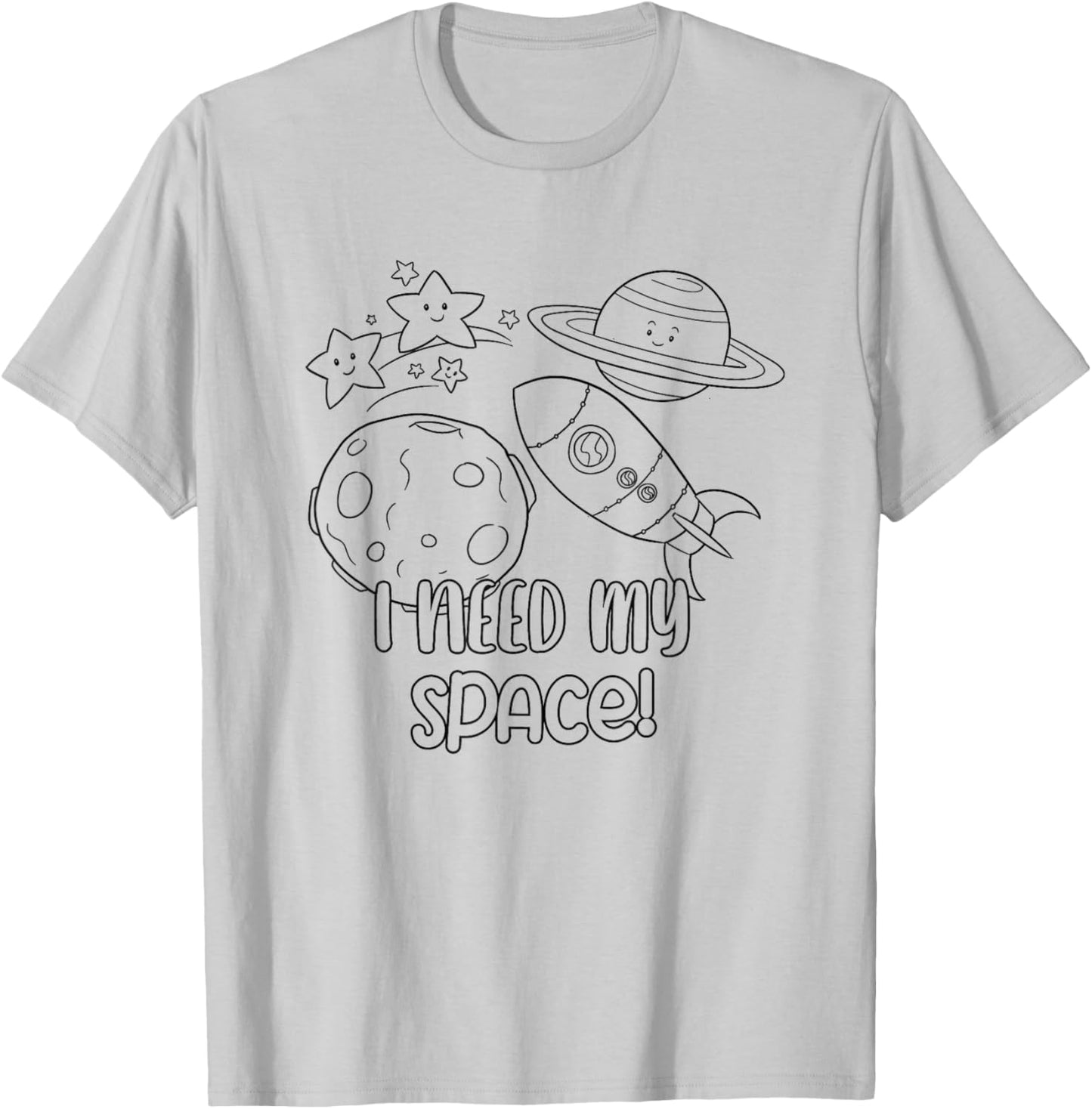 Space Craft Coloring I Need My Color Your own for Kids T-Shirt - T-Shirt | Ash