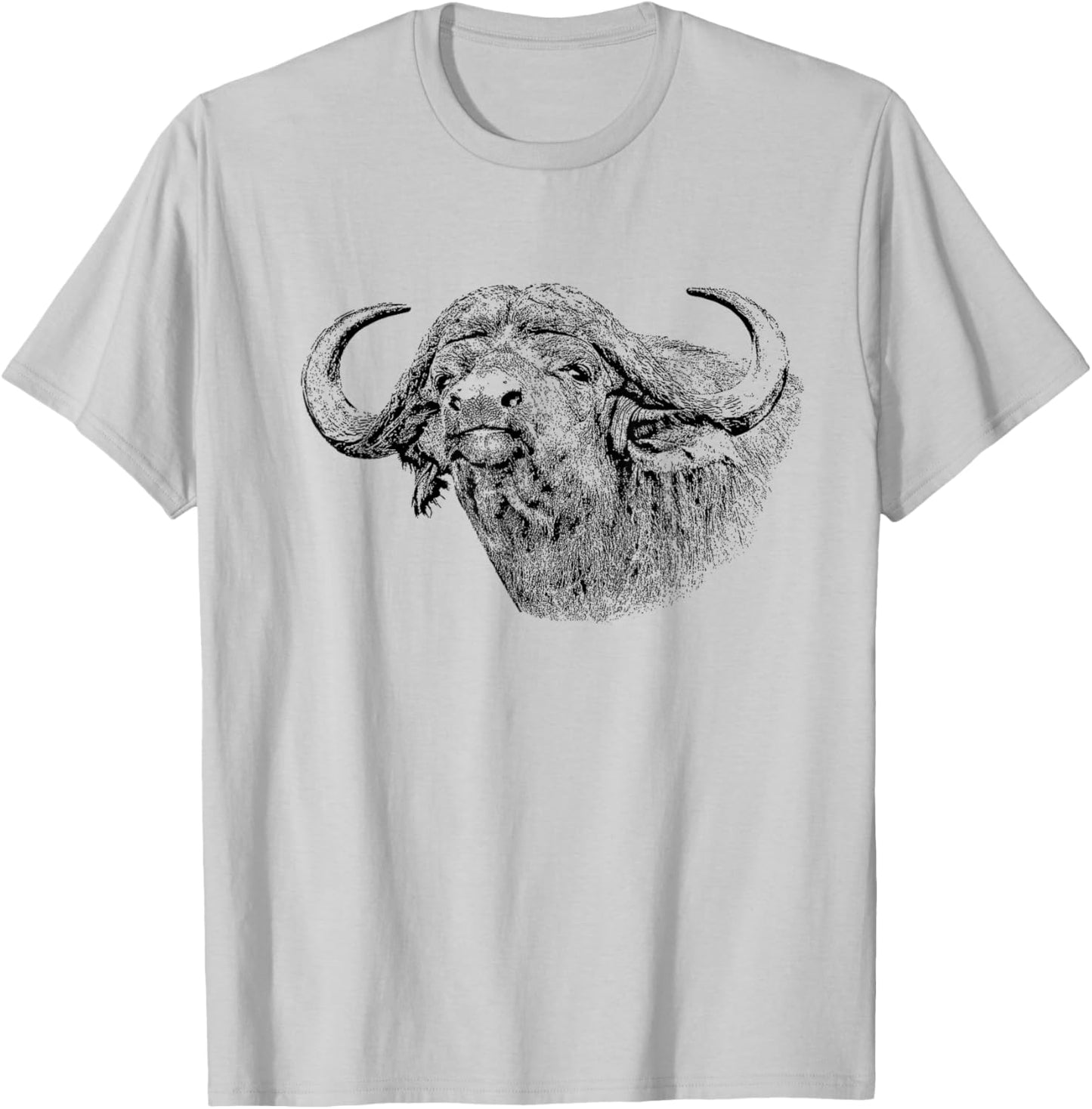 Cape Buffalo African Safari T-Shirt - T-Shirt | Ash